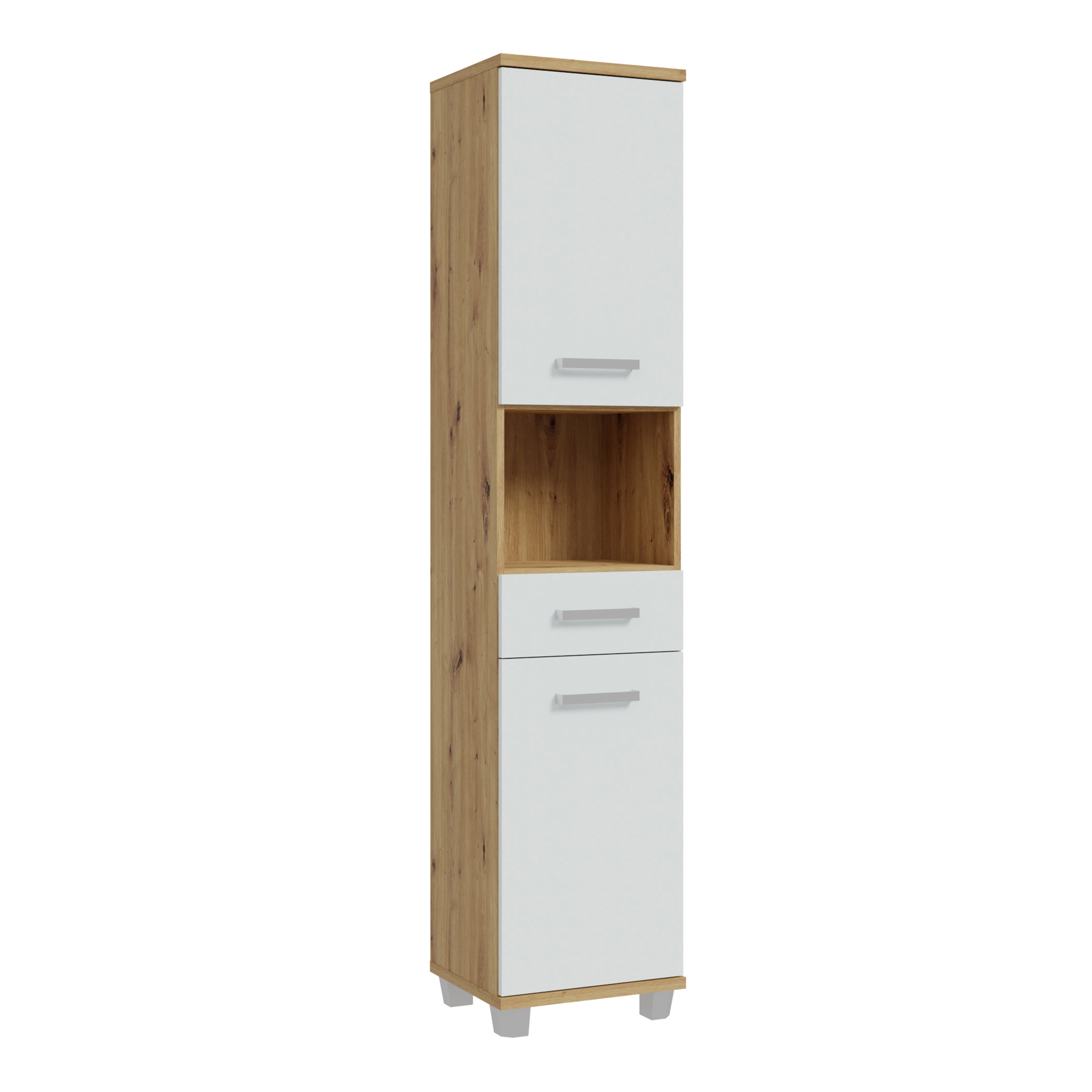 Veris 5 Piece Bathroom Set Artisan Oak & Light Grey Doors