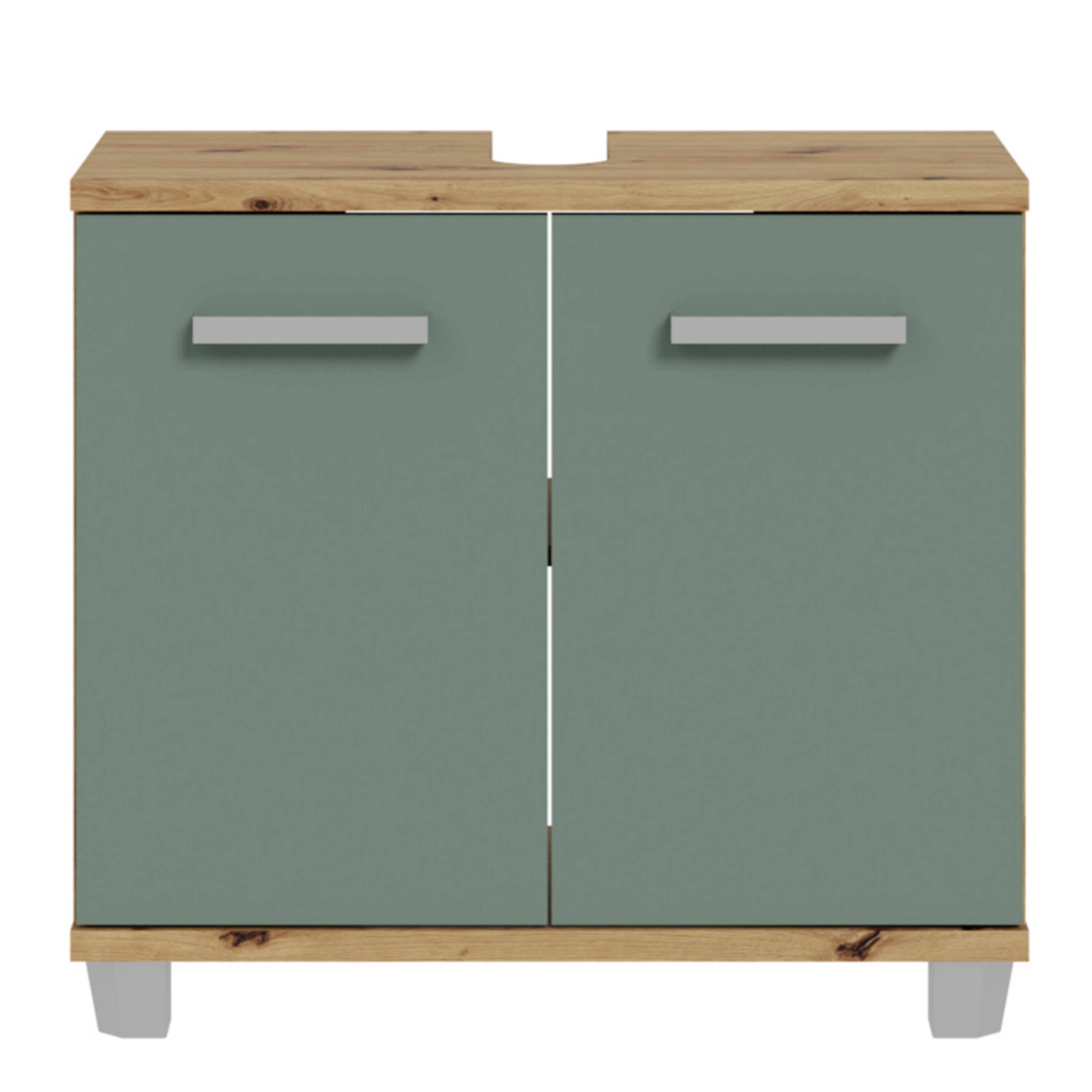 Veris 5 Piece Bathroom Set Artisan Oak & Sage Green Doors