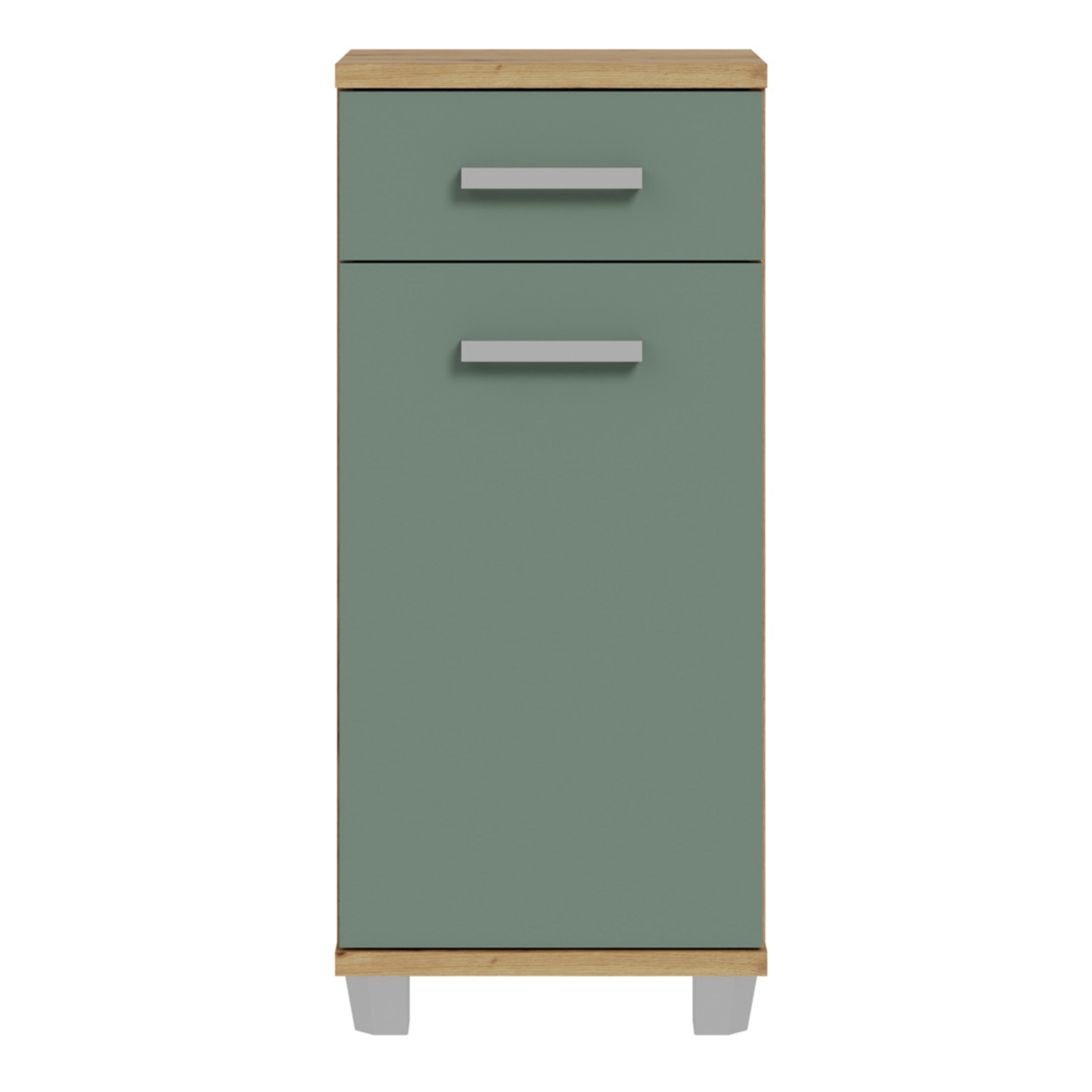 Veris 5 Piece Bathroom Set Artisan Oak & Sage Green Doors