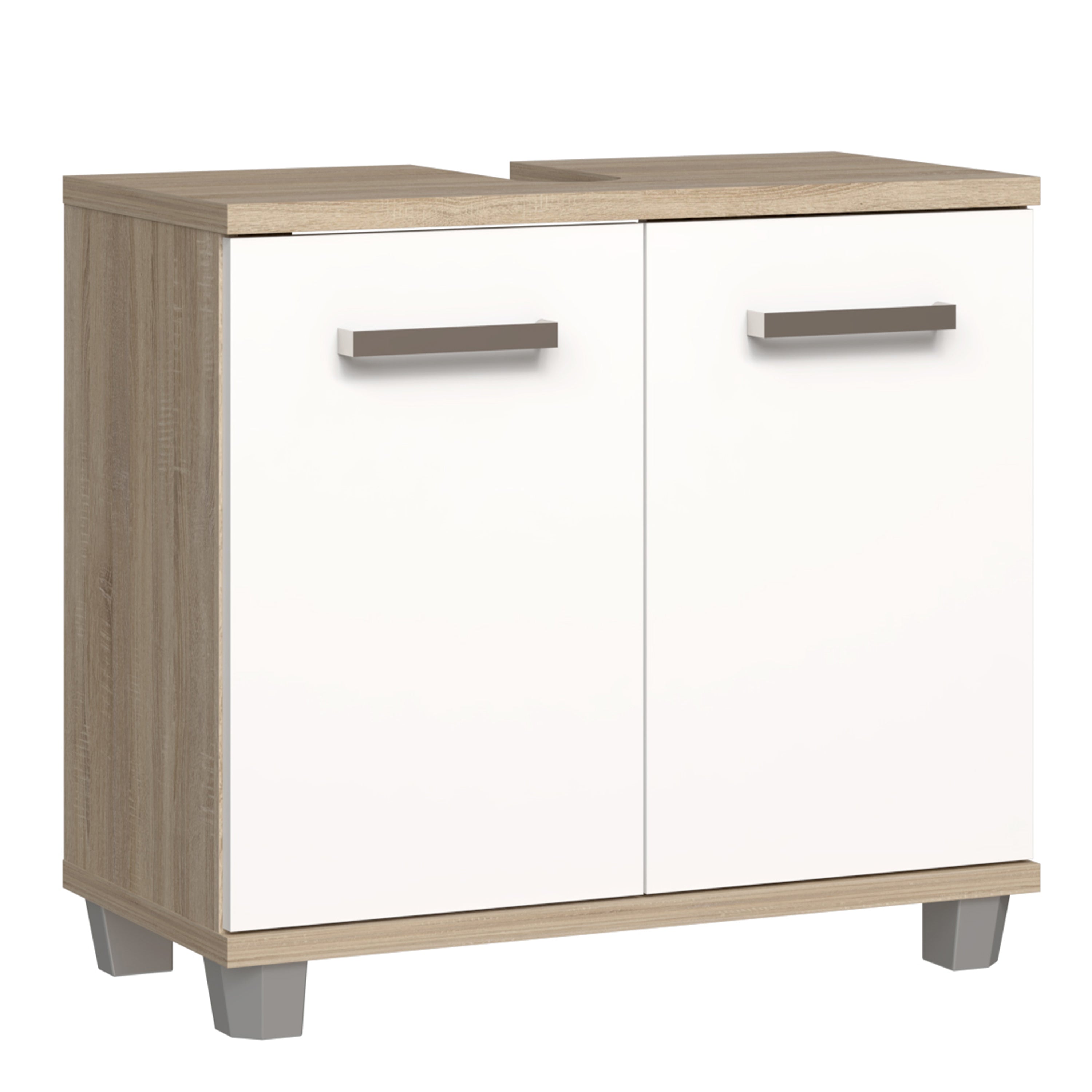 Veris 5 Piece Bathroom Set Sonoma Oak & White High Gloss