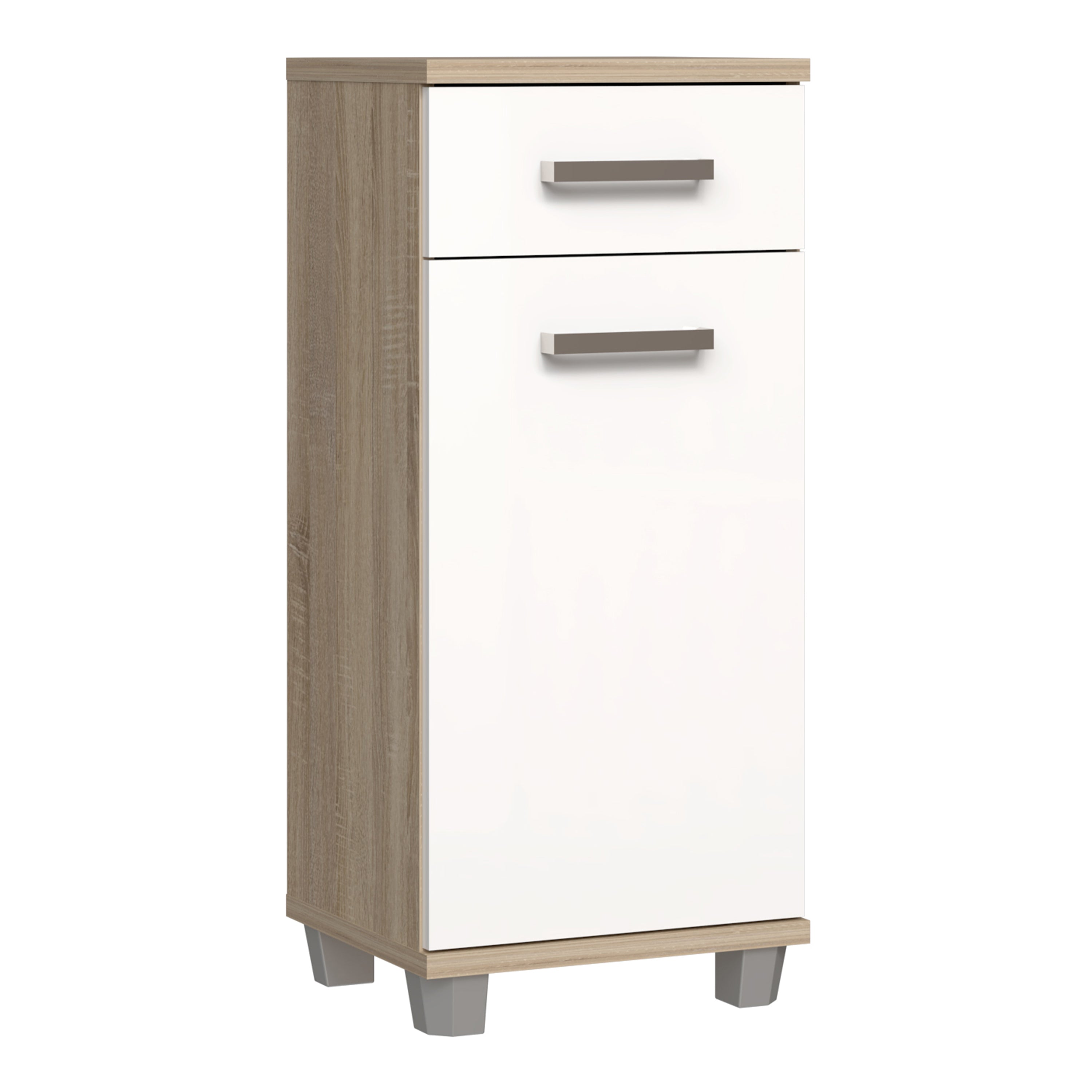 Veris 5 Piece Bathroom Set Sonoma Oak & White High Gloss