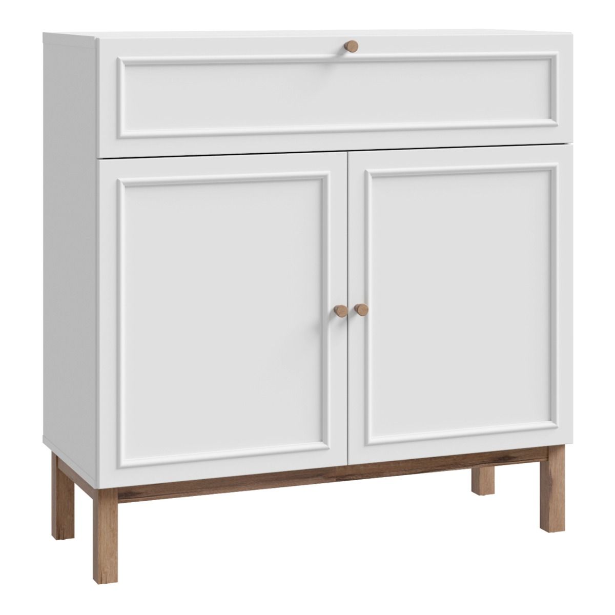Wensley 2 Door 1 Drawer Console in Light Grey and Oak – FTG