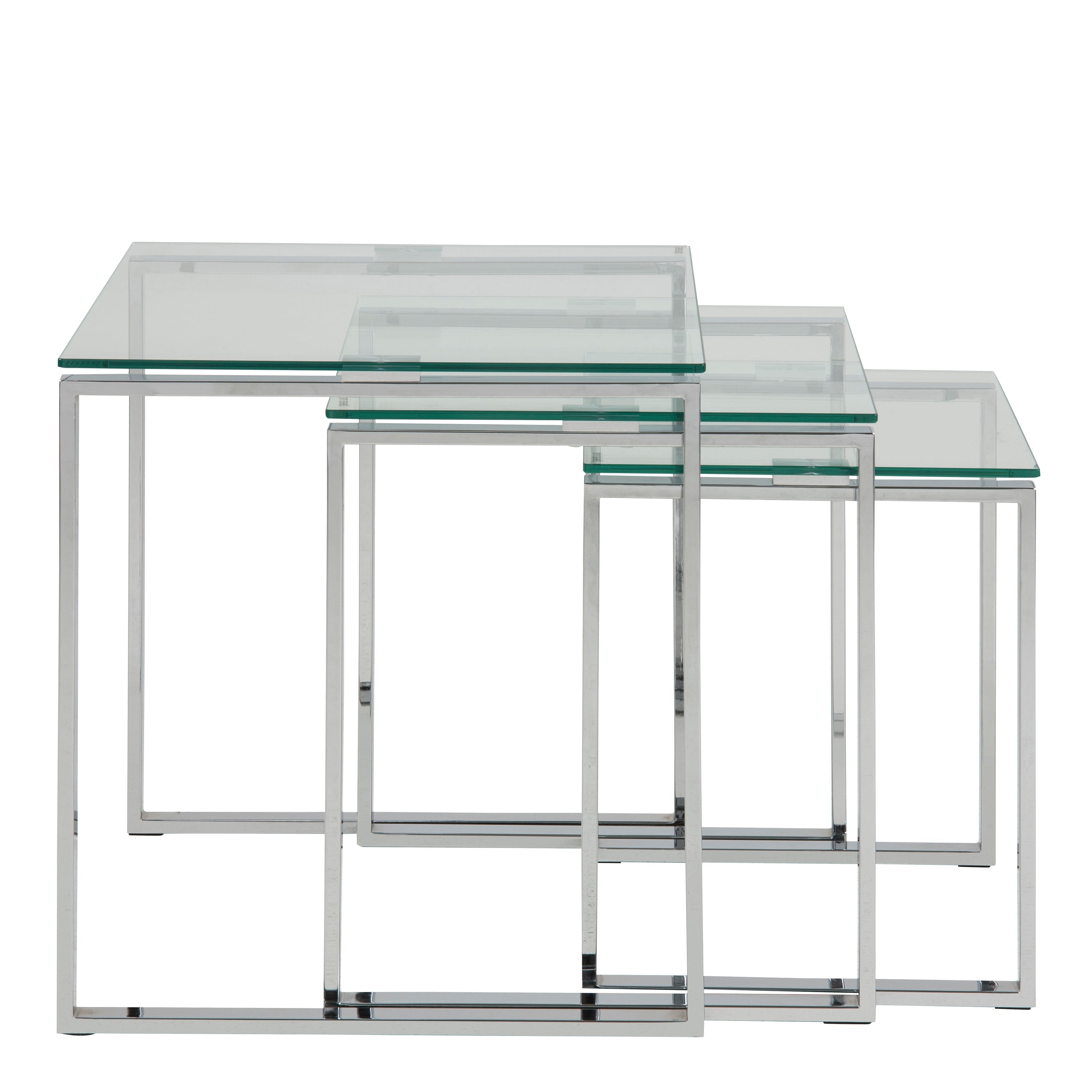 Katrine Nest of Tables with Glass Top Set of 3 – FTG, view 3