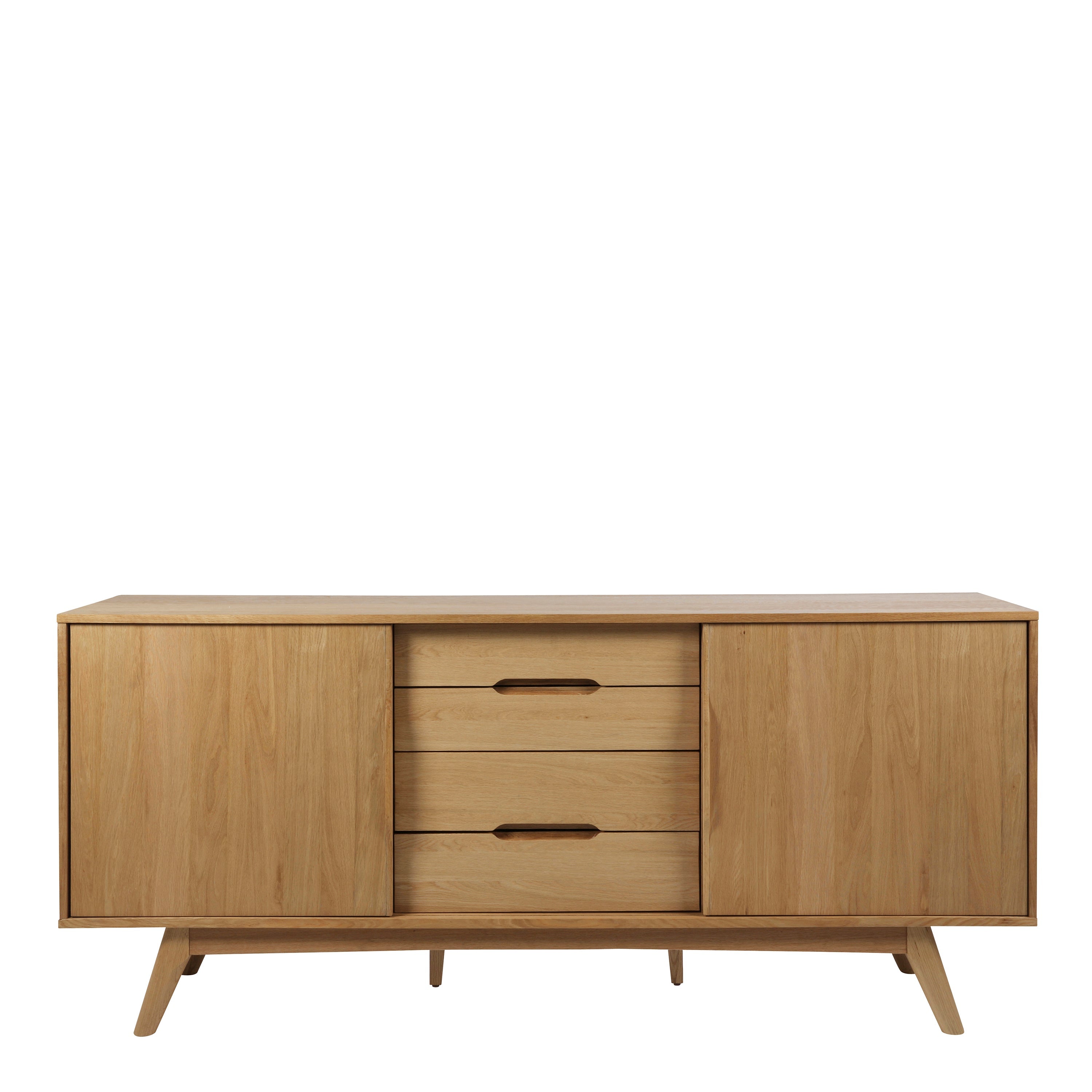Marte 2 Door 4 Drawers Sideboard in Oak – FTG, view 2