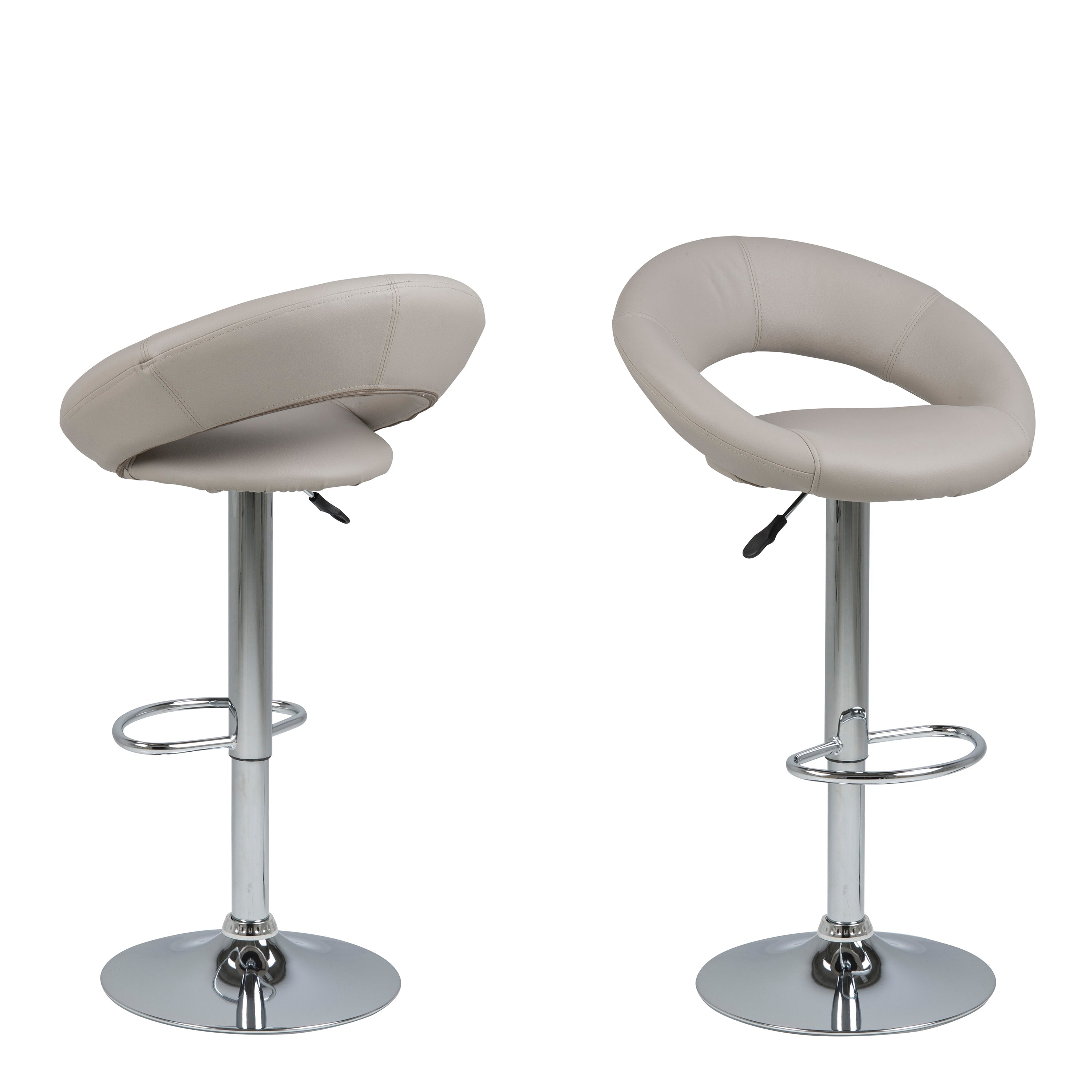Plump Light Grey Swivel Bar Stool with Open Back – FTG