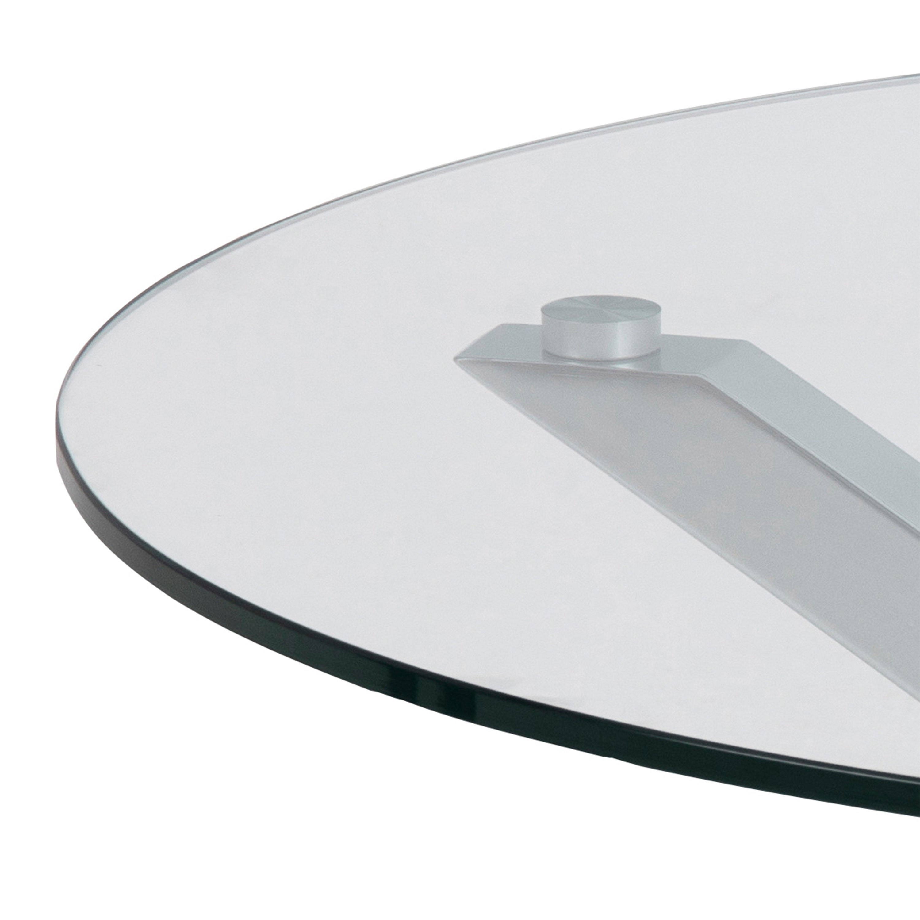 Heaven Round Coffee Table with Glass Top and Chrome Legs – FTG, view 8
