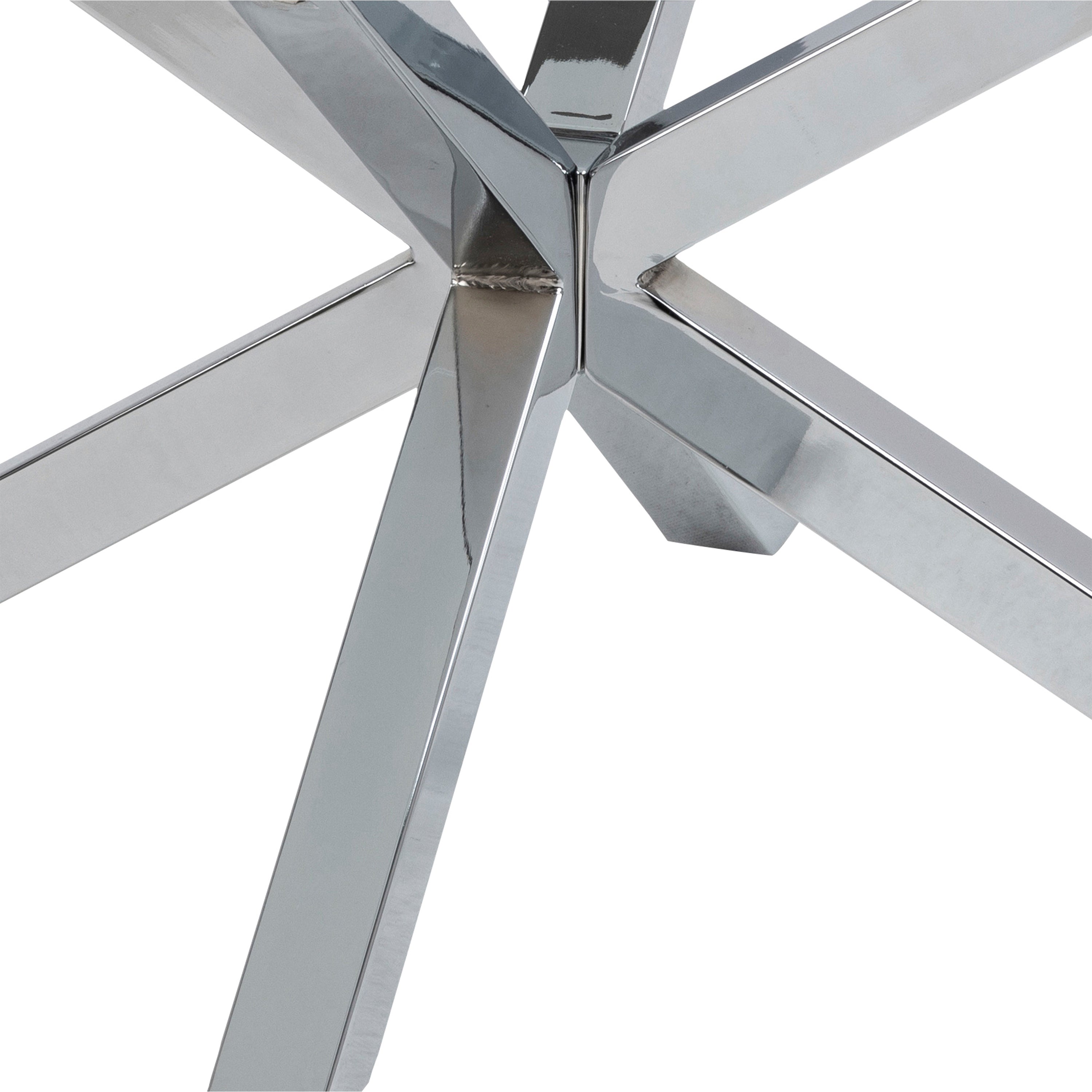 Heaven Round Coffee Table with Glass Top and Chrome Legs – FTG, view 9