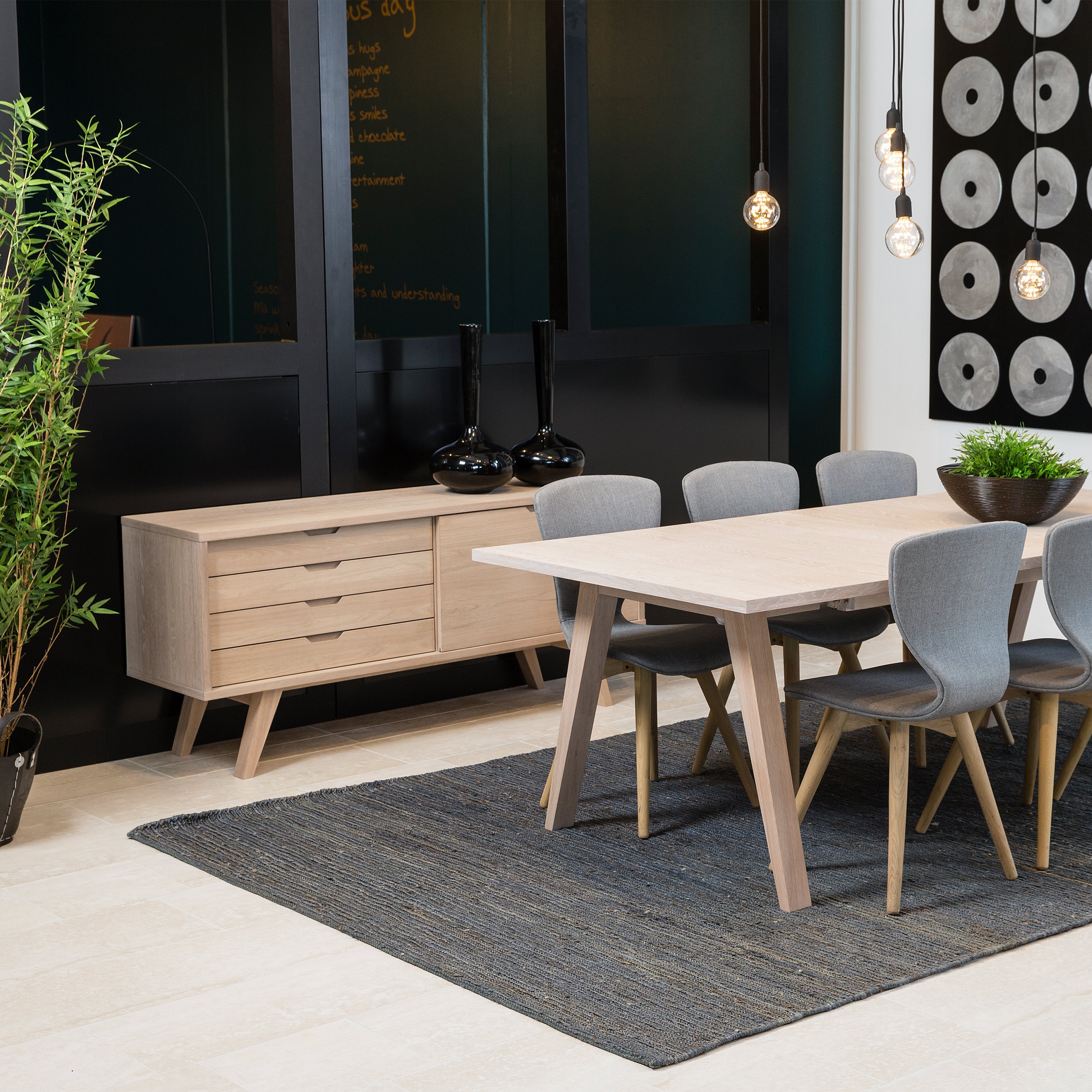 A-Line Sideboard with 4 Drawers and Sliding Door in White Oak – FTG, view 8