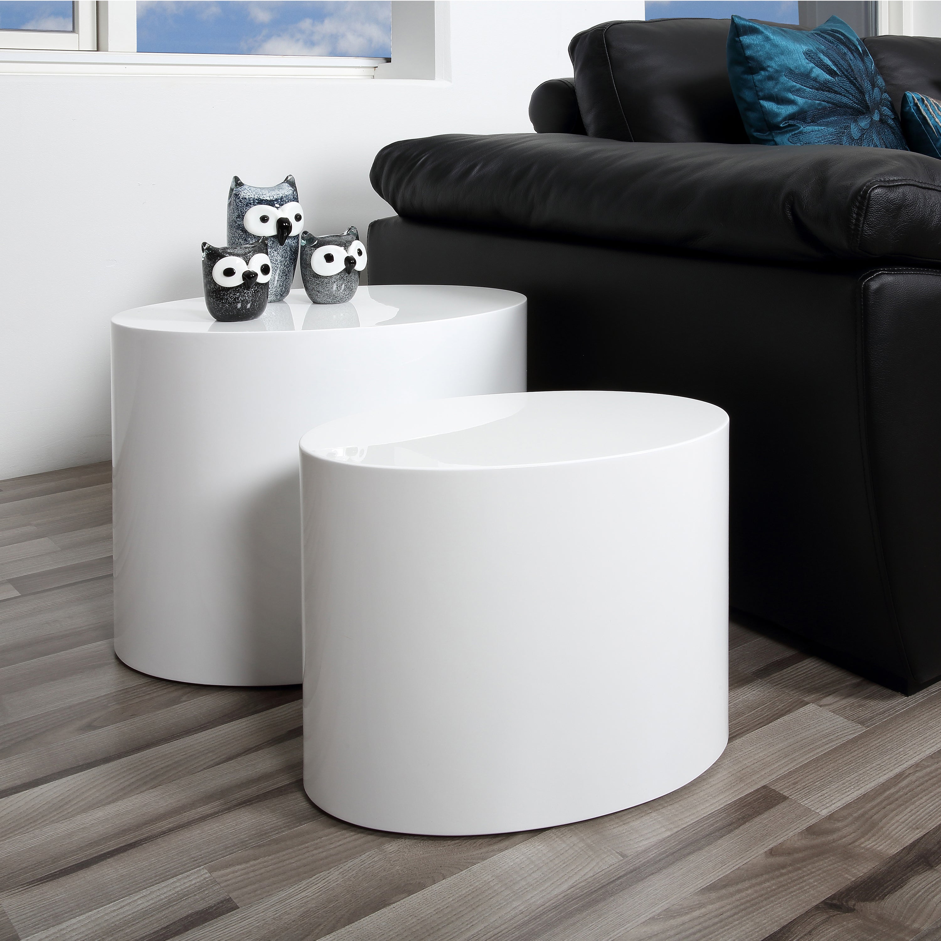 Mice Oval Coffee Table in White Set of 2 – FTG, view 4