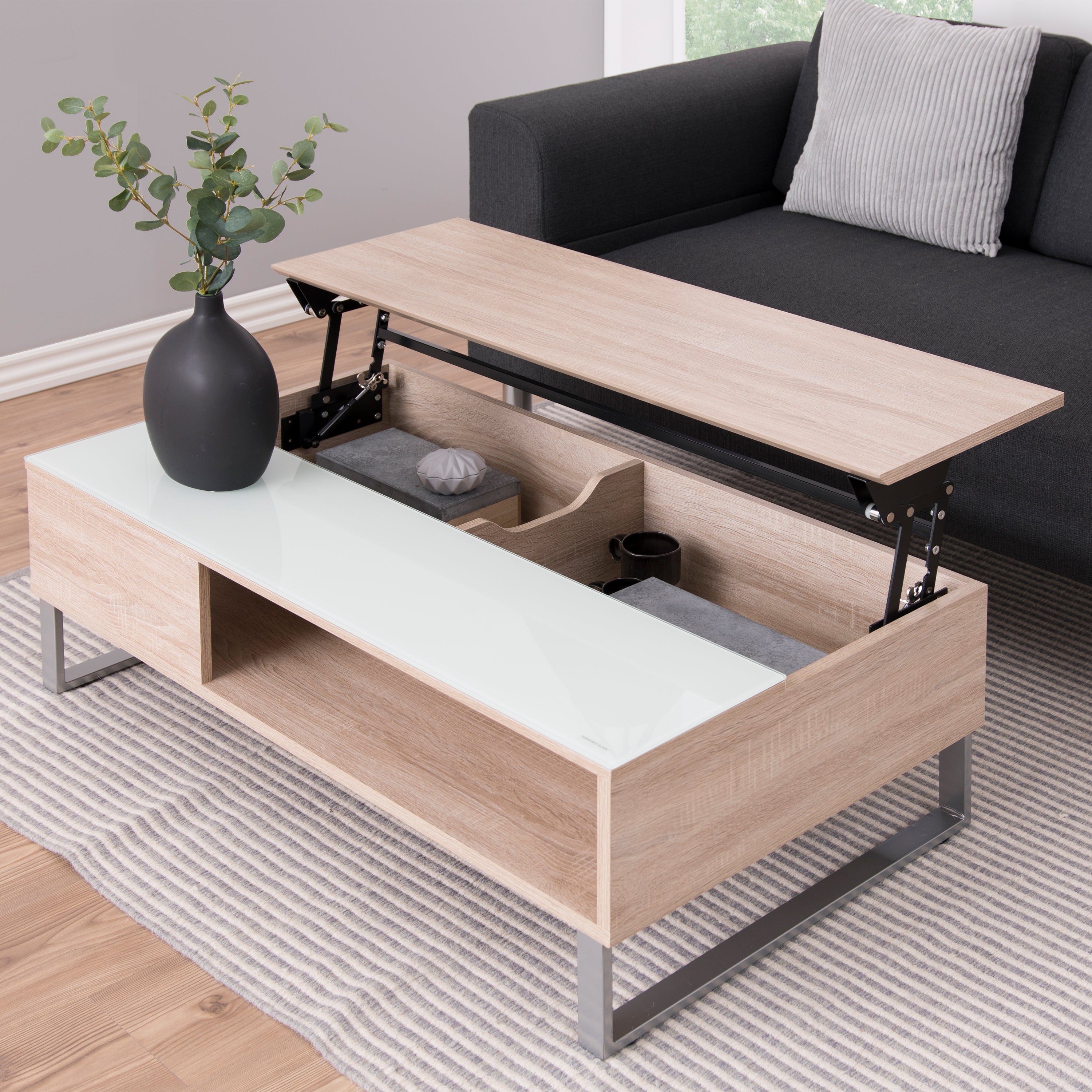 Azalea Lift Up Coffee Table in Oak – FTG, view 6