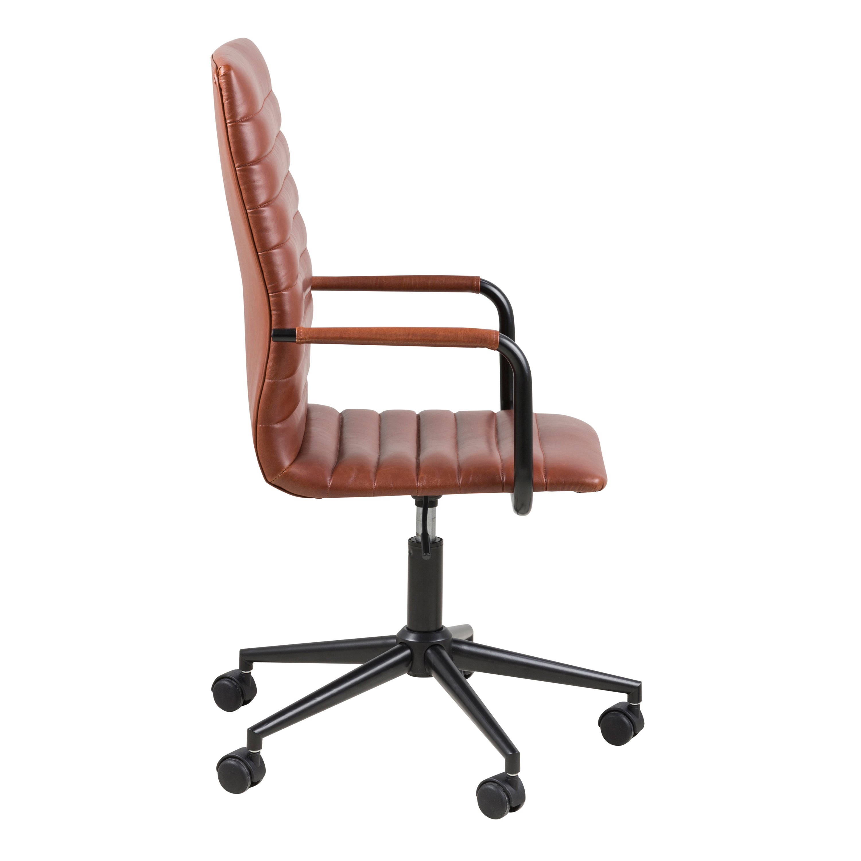 Winslow Swivel Desk Chair With Adjustable Height Function in Vintage Brandy – FTG, view 3