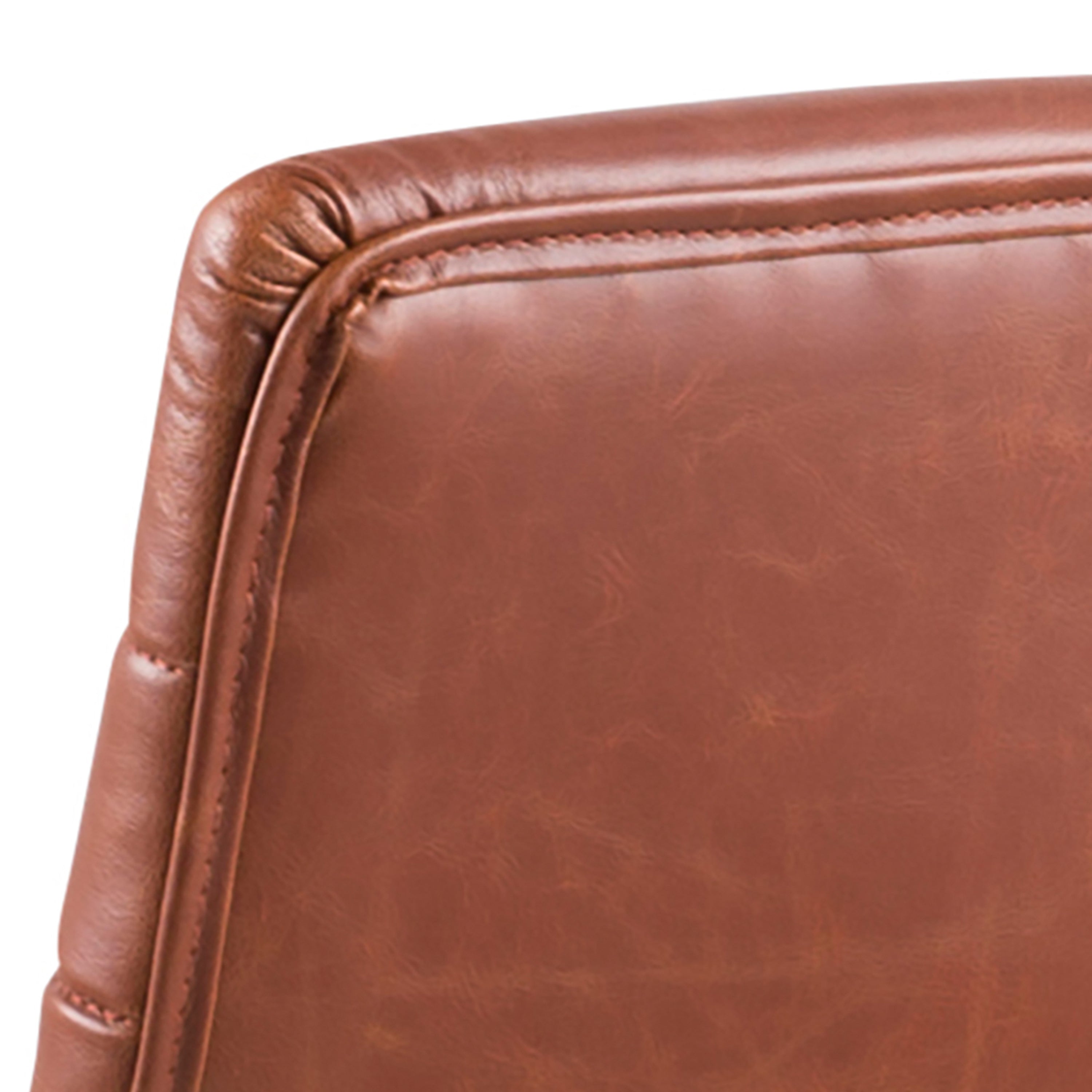 Winslow Swivel Desk Chair With Adjustable Height Function in Vintage Brandy – FTG, view 6