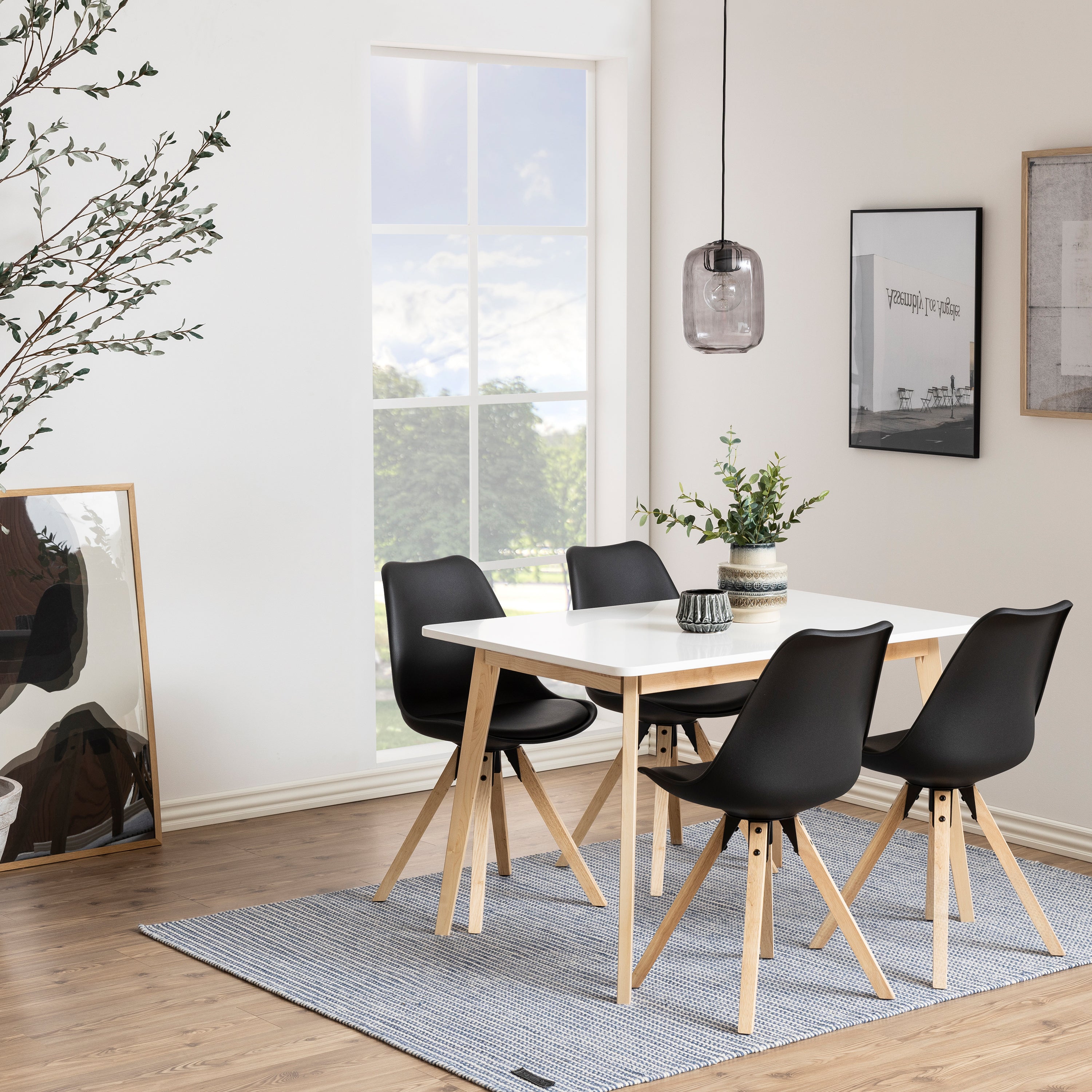 Raven Dining Table in White & Oak – FTG, view 4