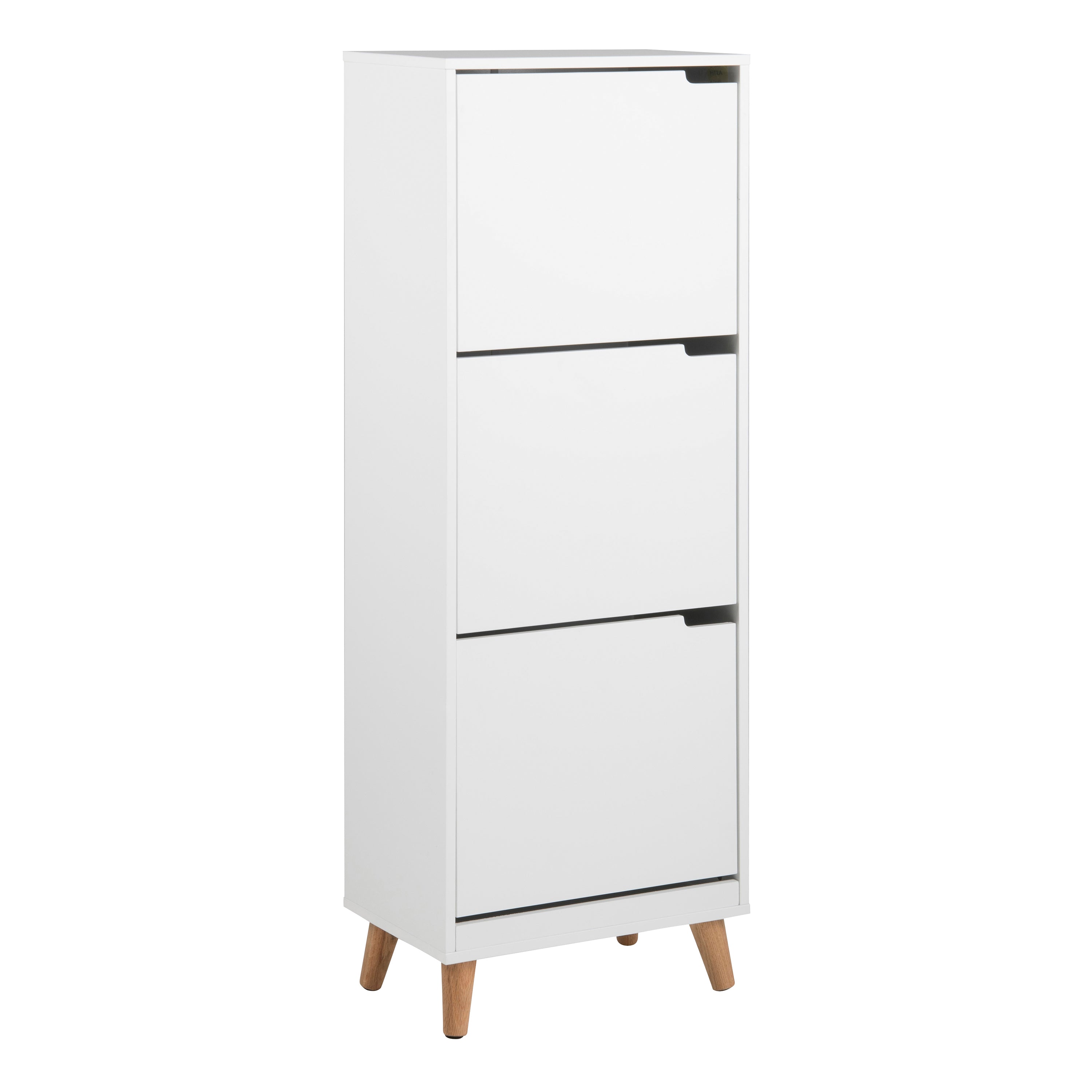 Mitra Shoe Cabinet 3 Flip Down Doors in White – FTG