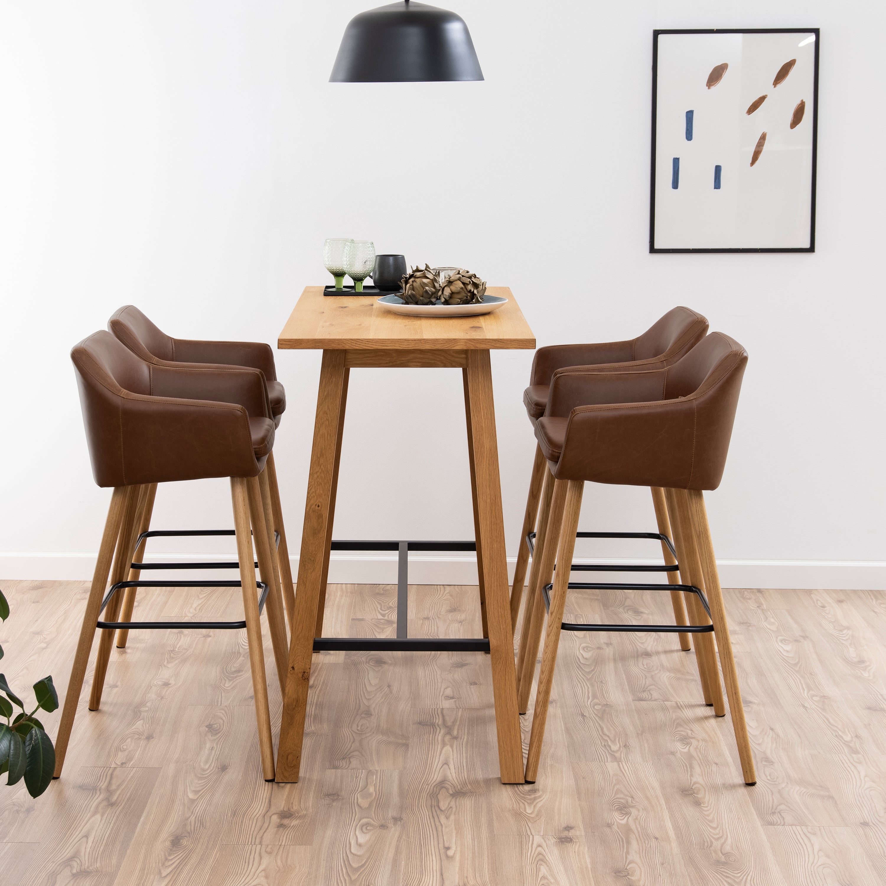 Chara Bar Table in Oak – FTG, view 3