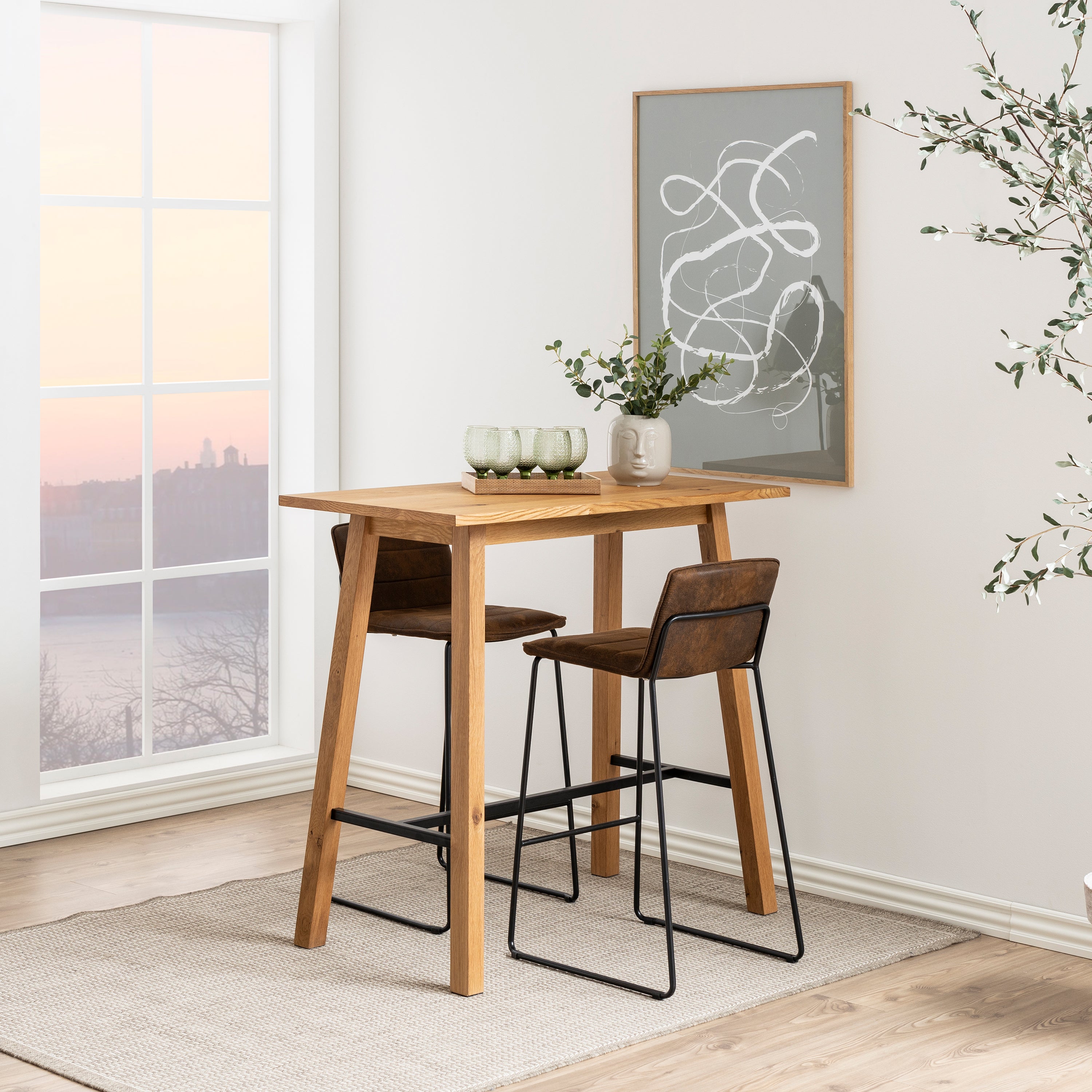 Chara Bar Table in Oak – FTG, view 4