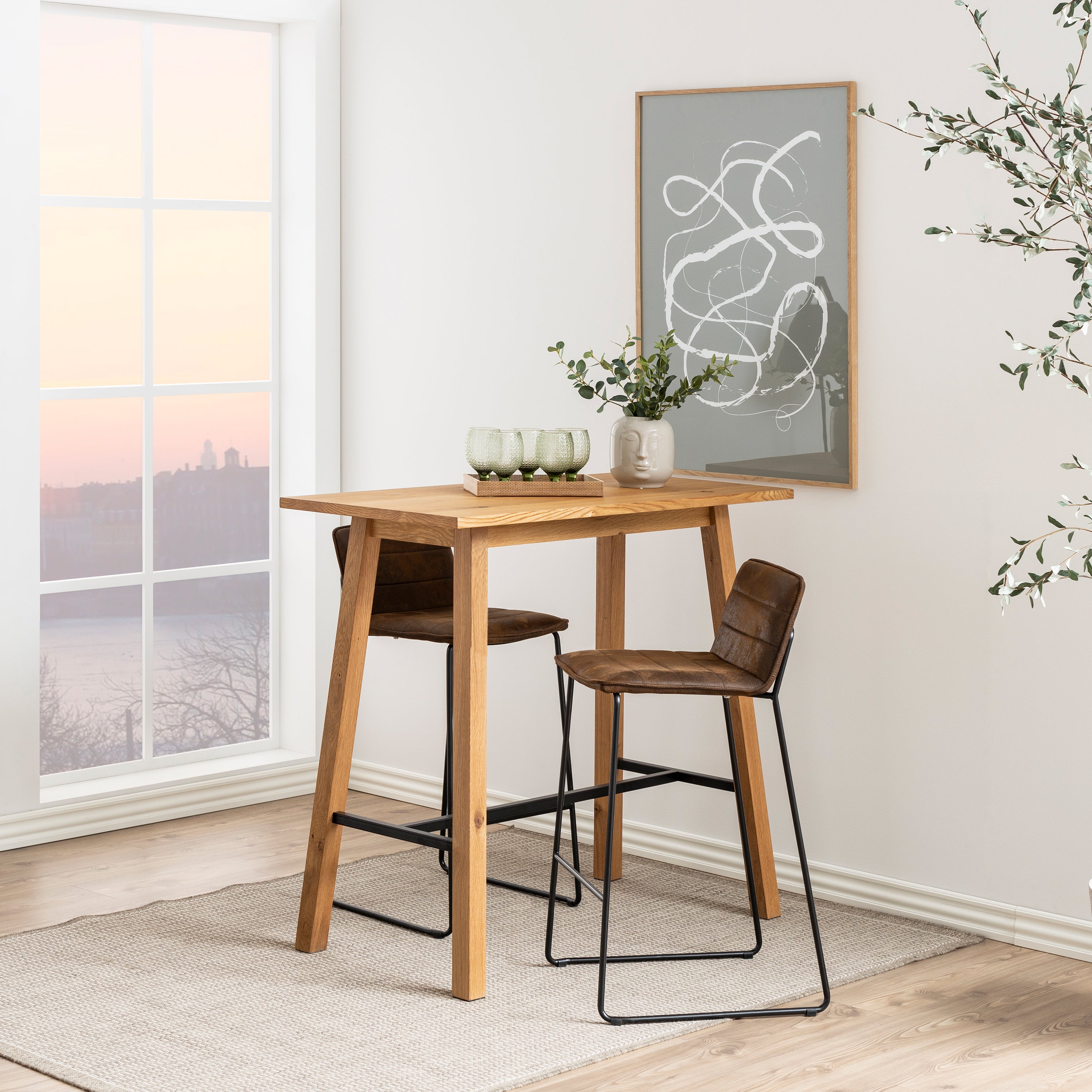 Chara Bar Table in Oak – FTG, view 5