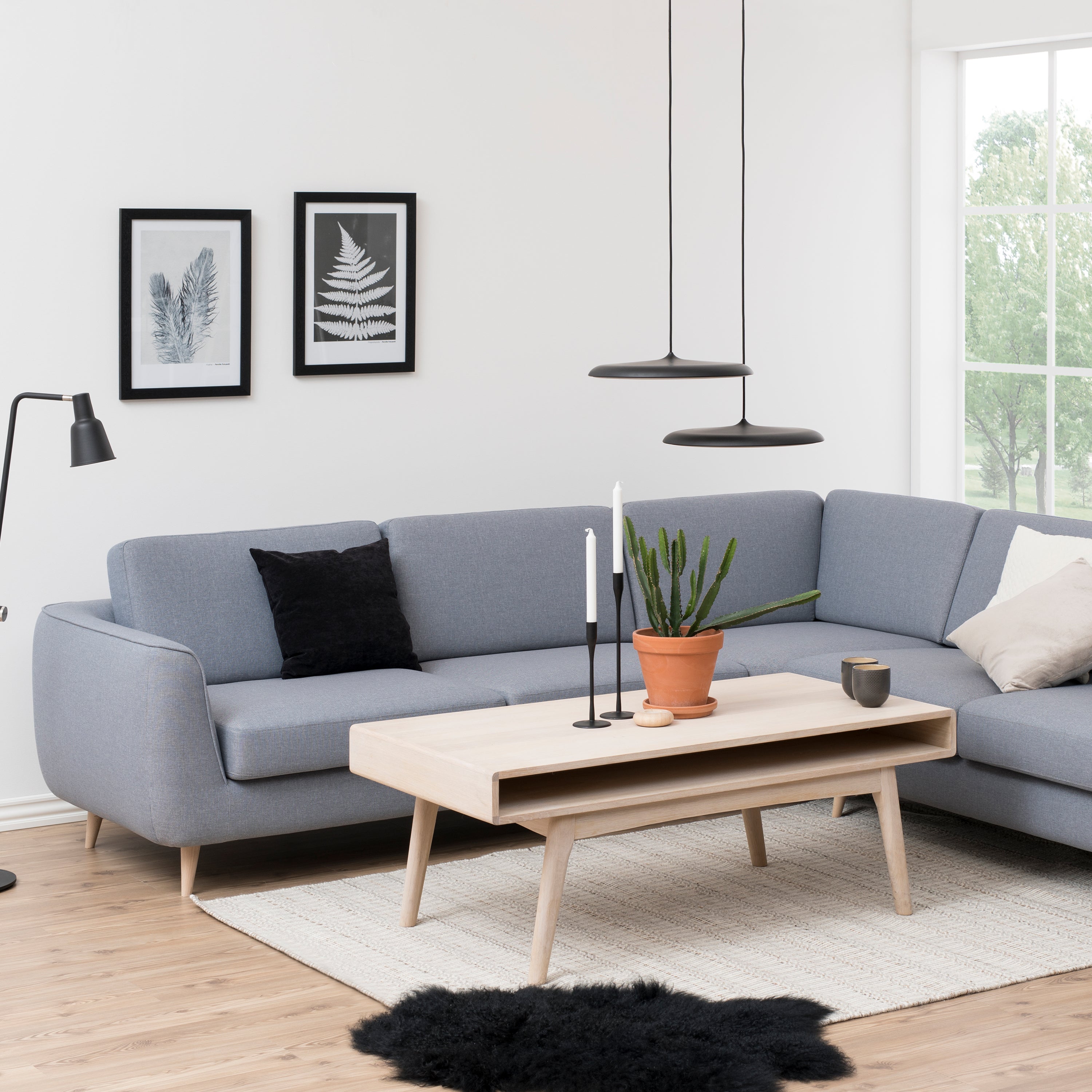 Marte Coffee Table with Open Shelf in White Oak – FTG, view 4
