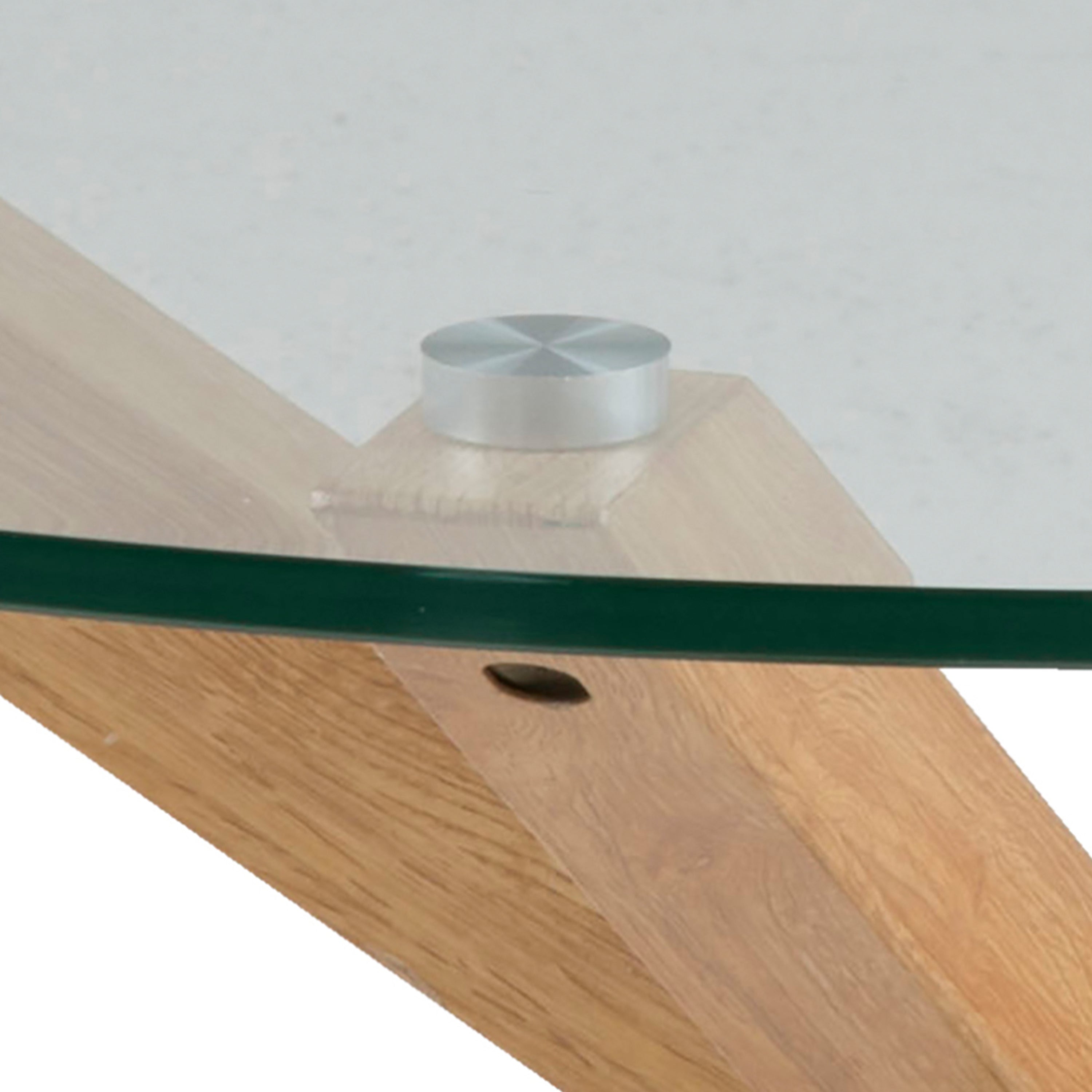 Heaven Round Coffee Table with Smoked Glass Top and Oak Legs – FTG, view 4