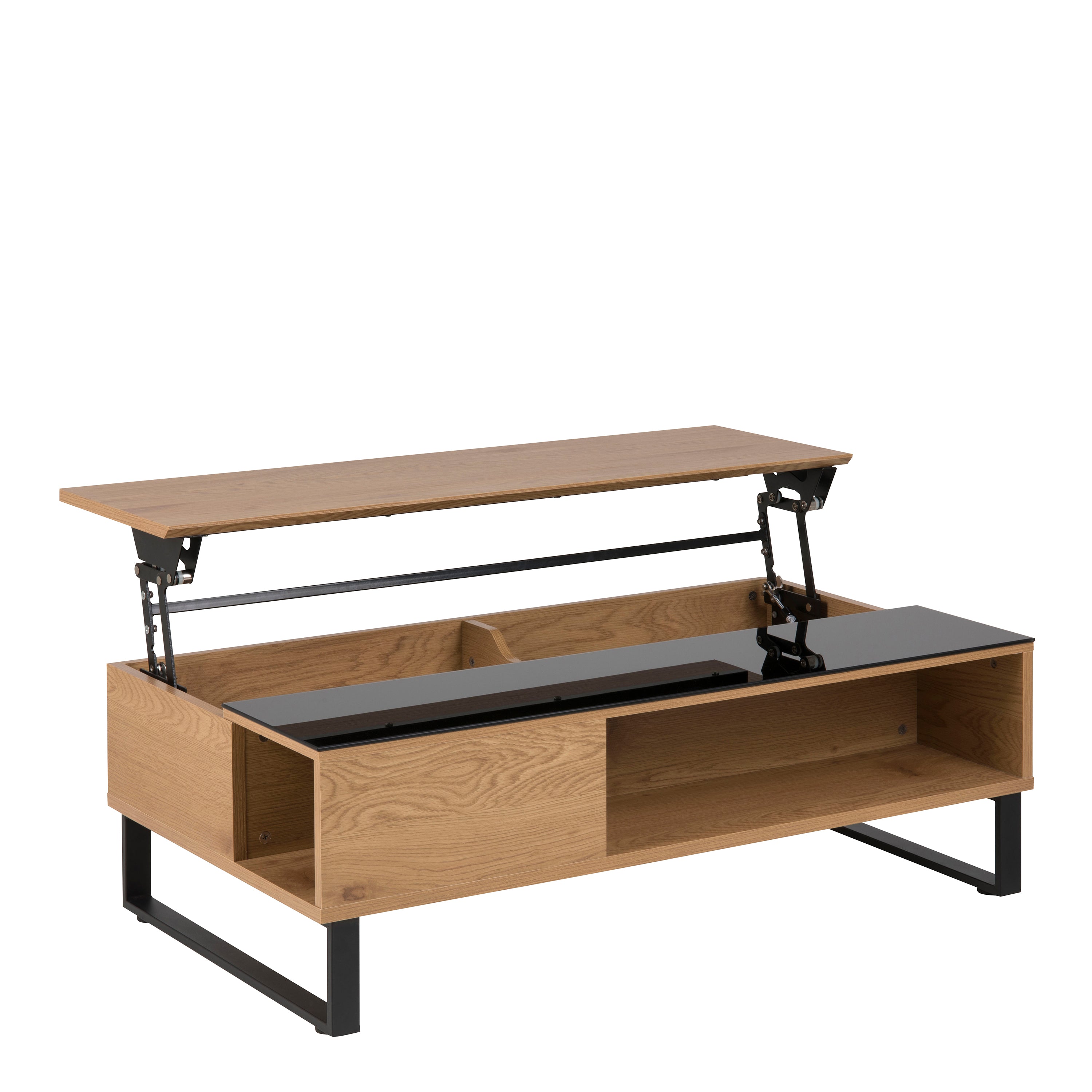 Azalea Lift Up Coffee Table in Black & Oak – FTG, view 3