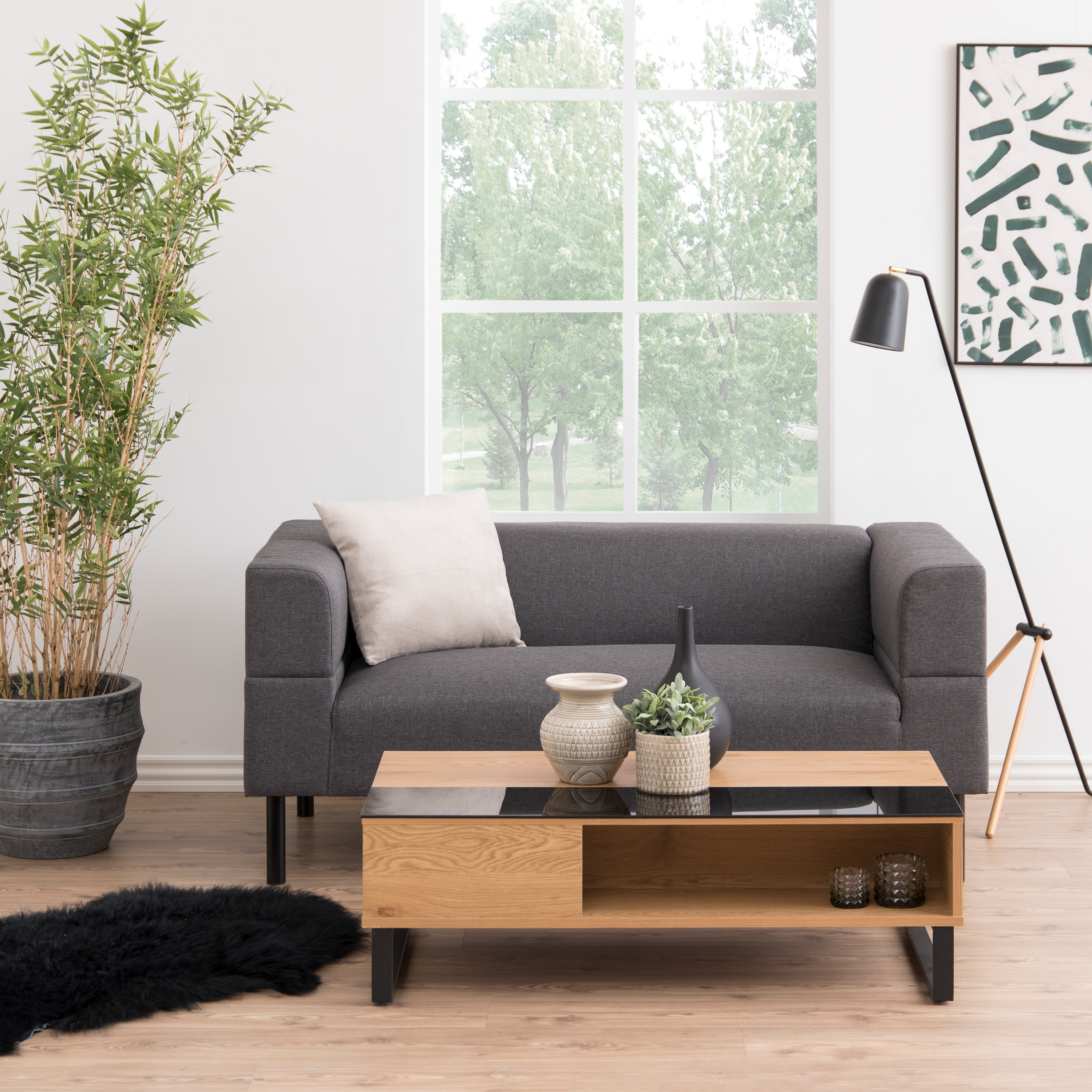 Azalea Lift Up Coffee Table in Black & Oak – FTG, view 4