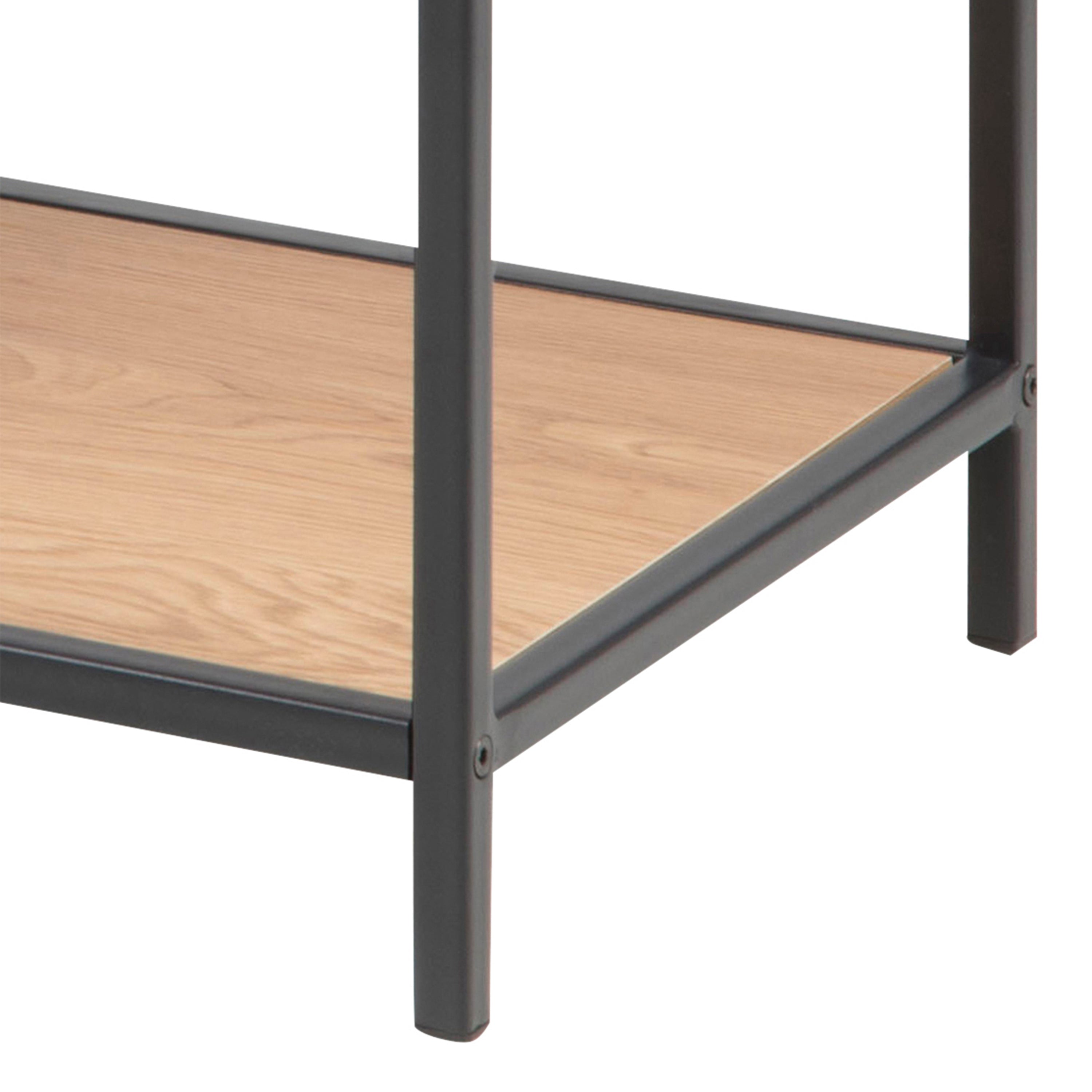 Seaford Wide Black Metal Bookcase with 4 Oak Shelves – FTG, view 8