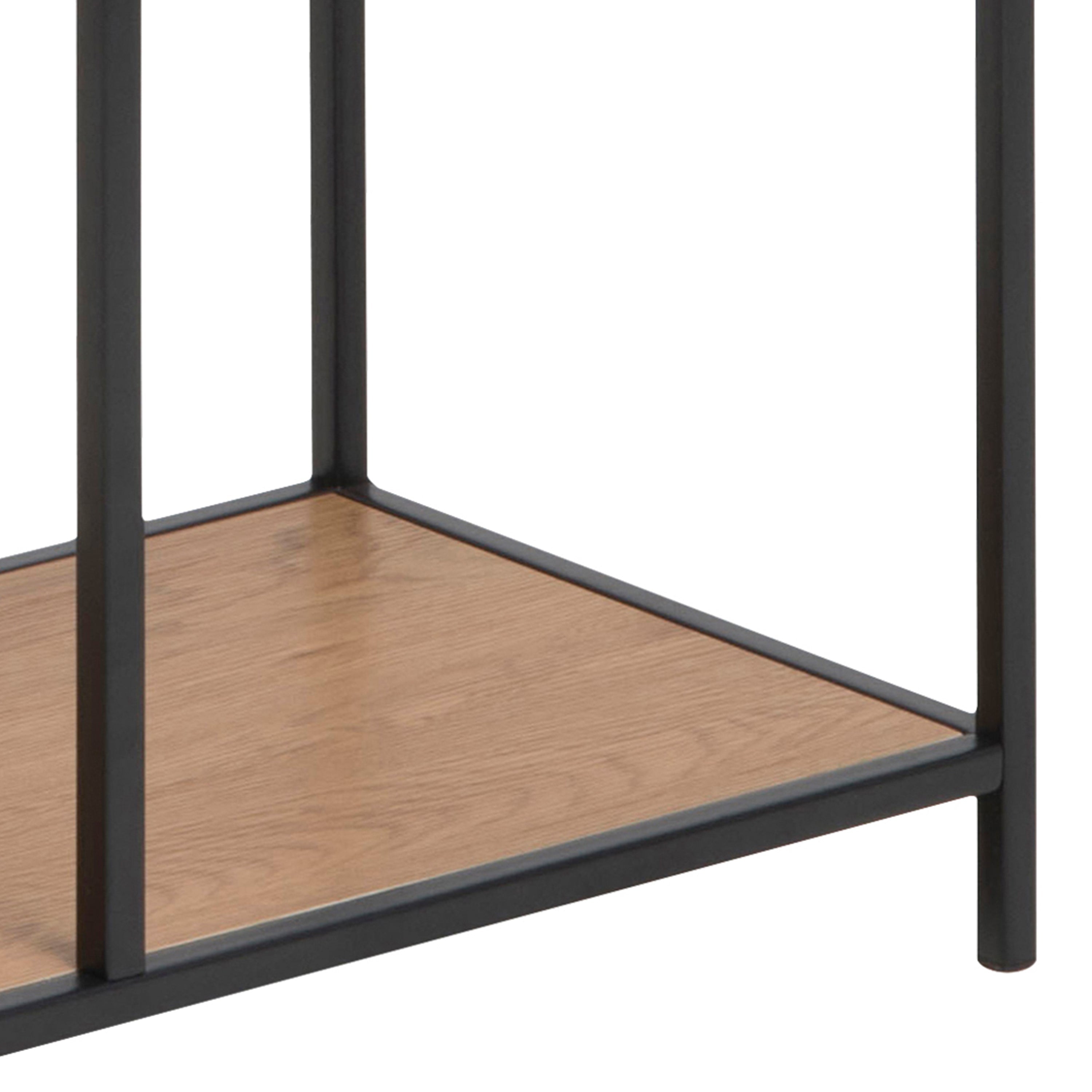 Seaford Tall Black Metal Bookcase with 5 Oak Shelves – FTG, view 10