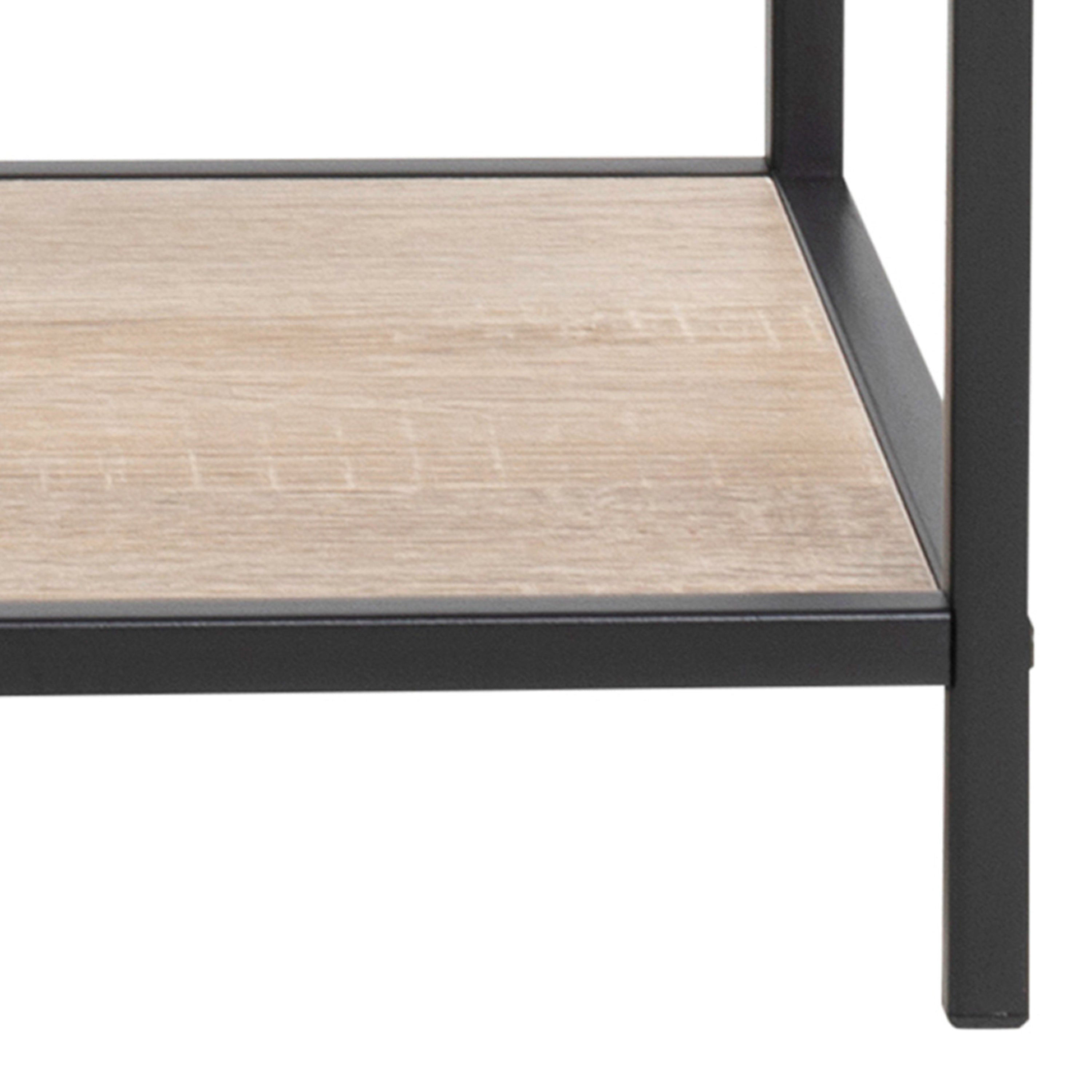 Seaford Wide Black Metal Bookcase with 4 Sonoma Oak Shelves – FTG, view 6