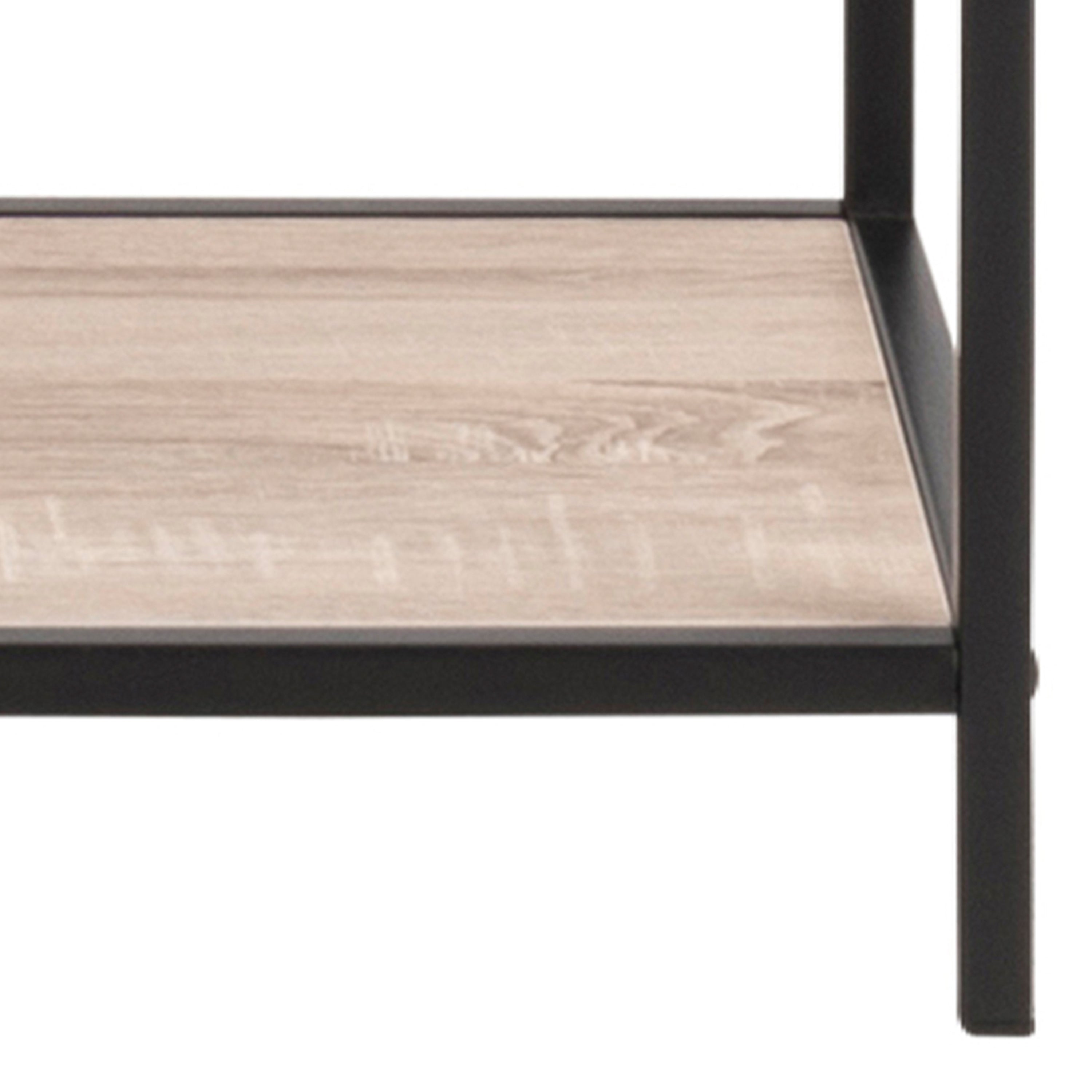 Seaford Tall Black Metal Bookcase with 5 Sonoma Oak Shelves – FTG, view 6