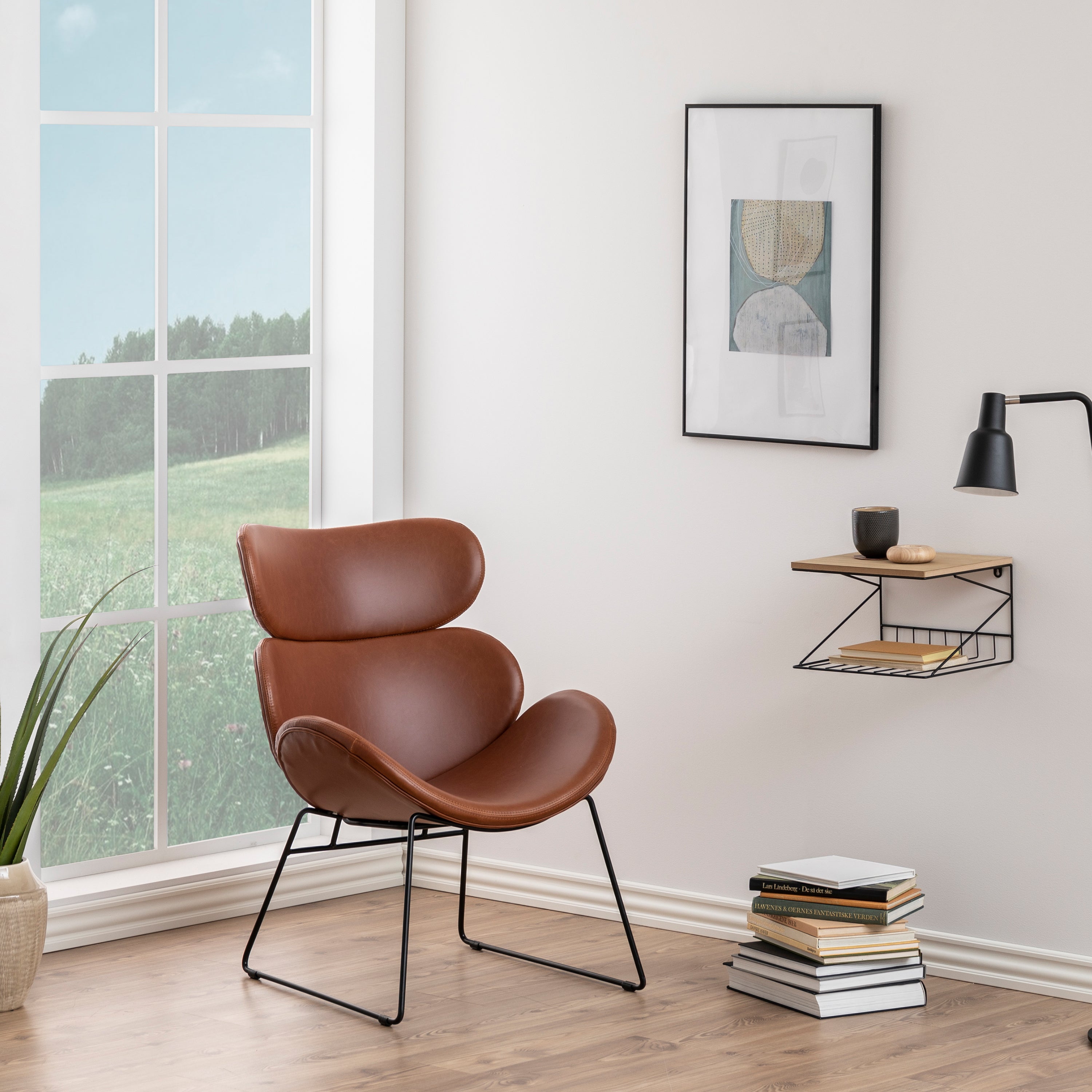 Cazar Lounge Chair in Brown – FTG, view 4