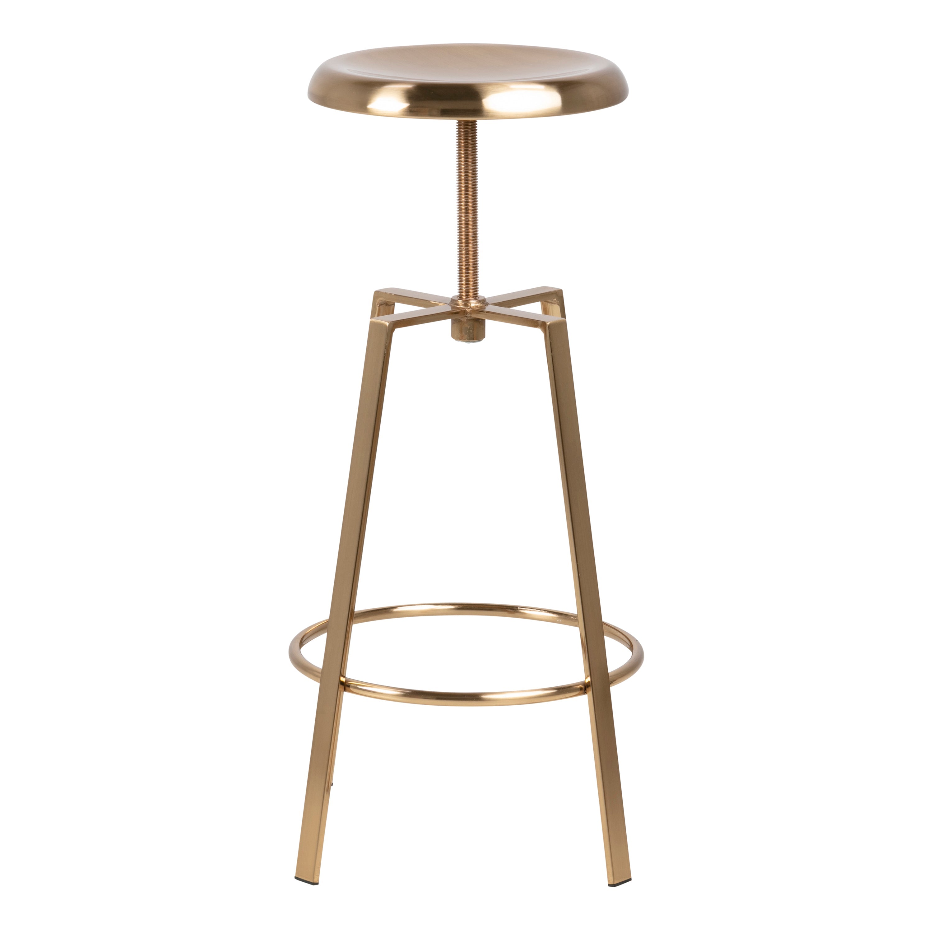 Goose Bar Stool Without Back in Gold Brushed Steel With Adjustable Height – FTG, view 4