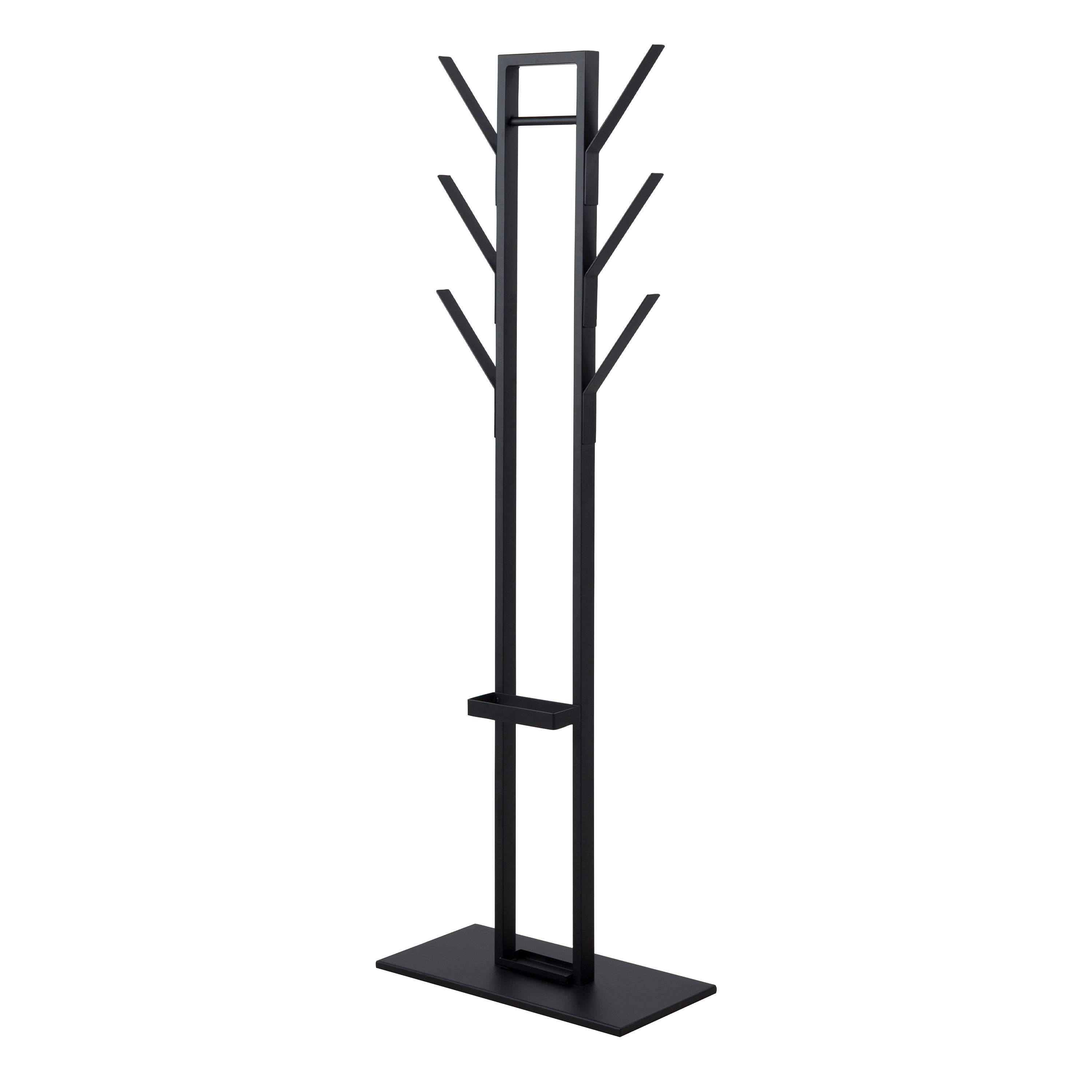 Vinson coat hanger, frame and base matt black powder coated steel, 56x28x165 cm – FTG