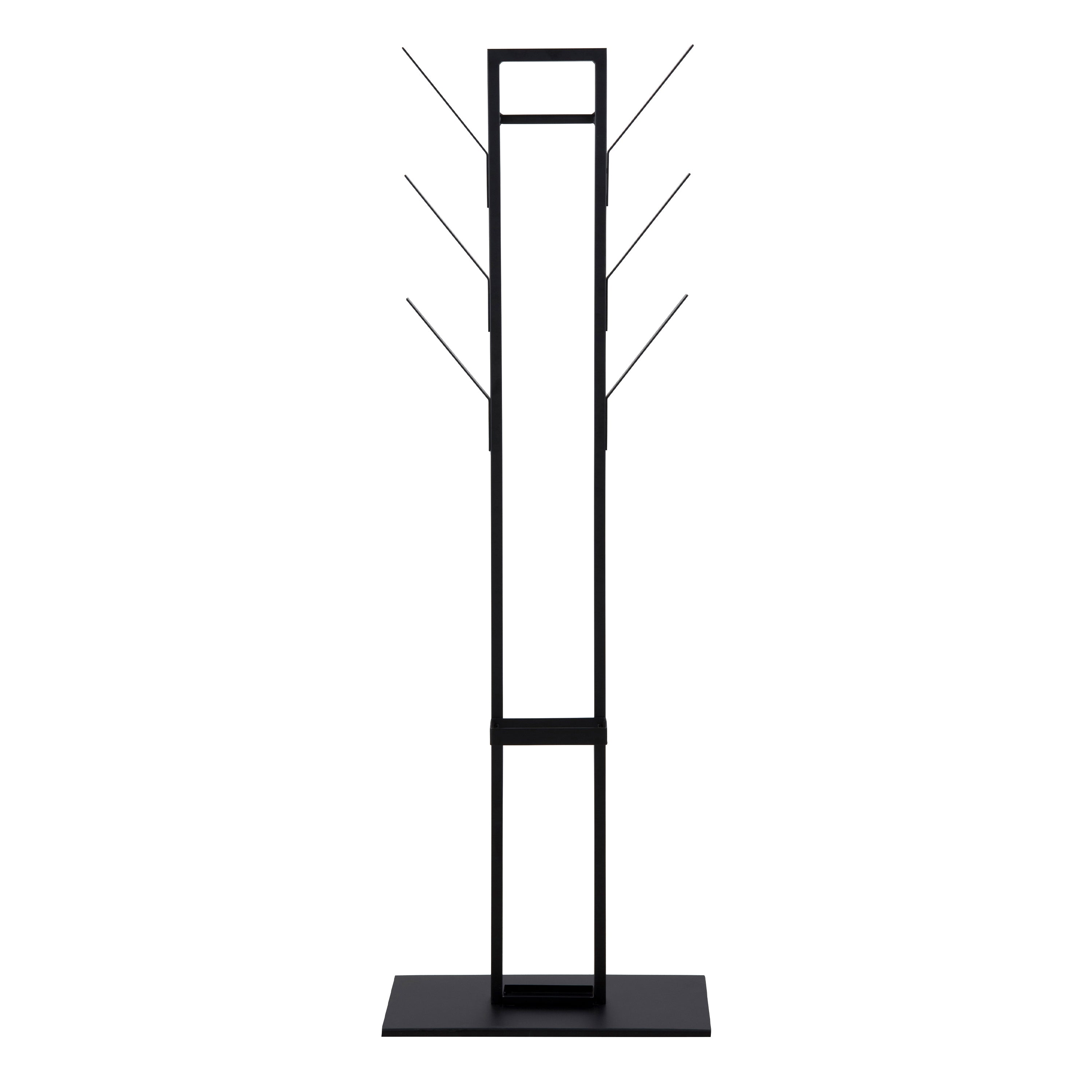 Vinson coat hanger, frame and base matt black powder coated steel, 56x28x165 cm – FTG, view 2