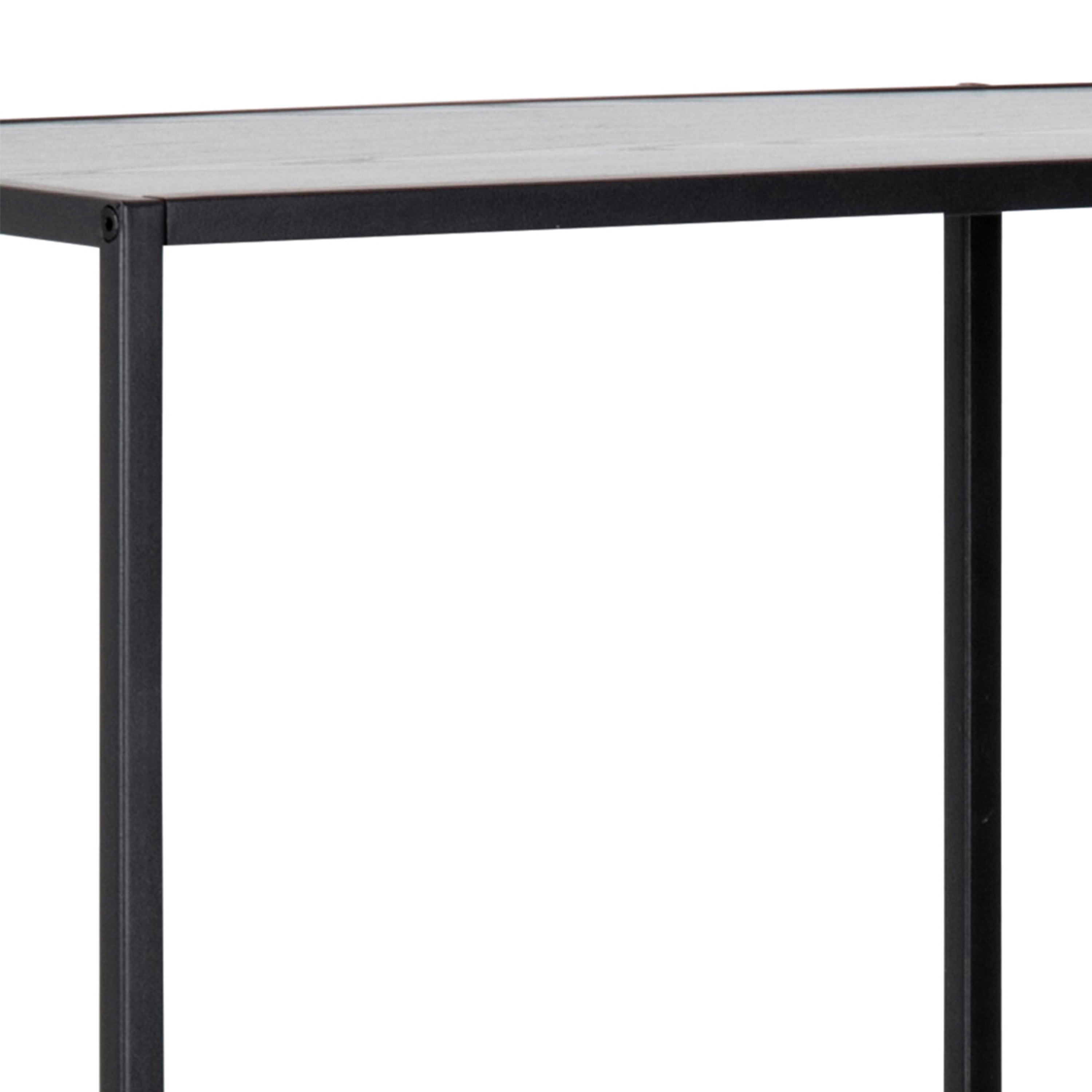 Seaford Black Metal Asymmetrical Bookcase with 3 Black Shelves – FTG, view 7