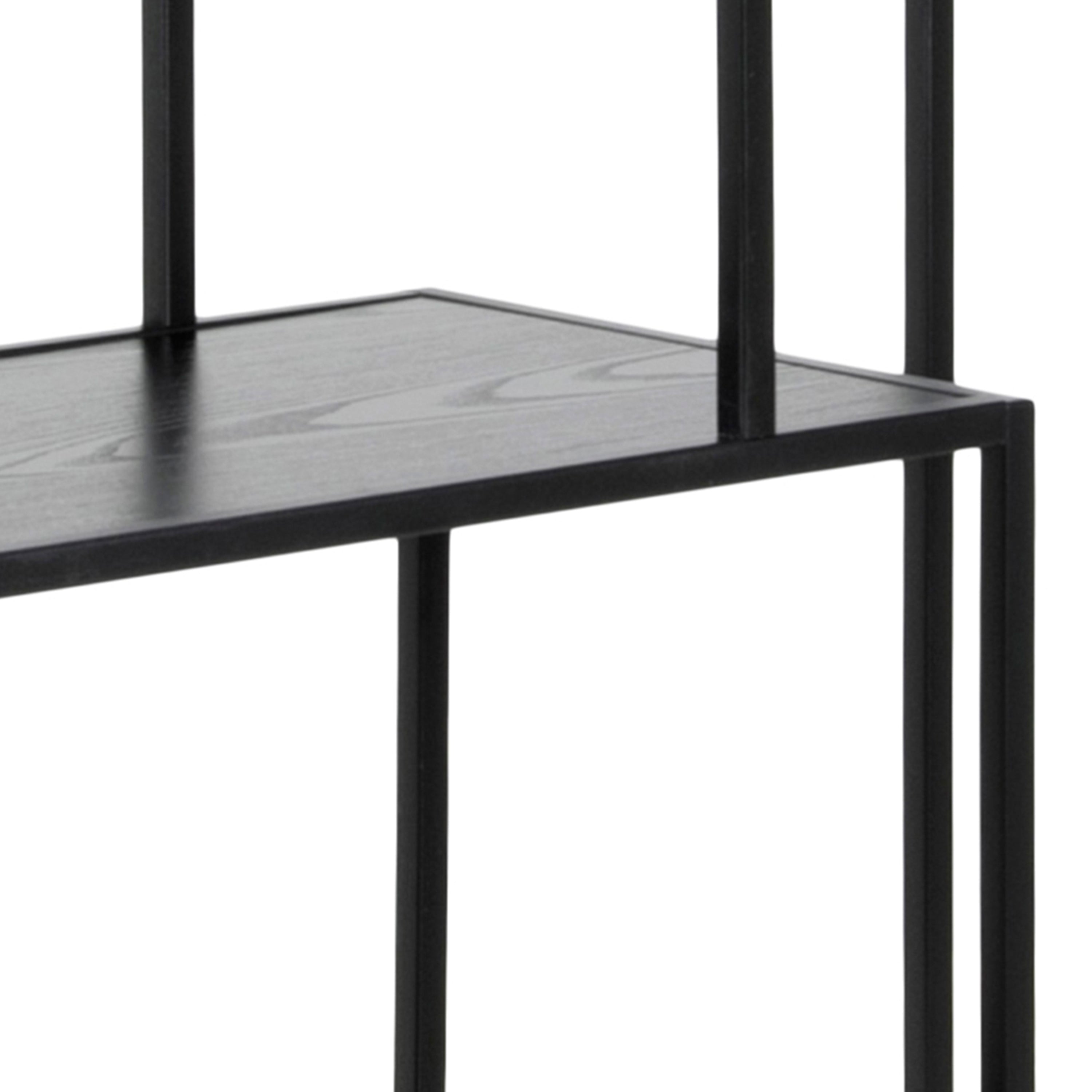 Seaford Tall Black Metal Bookcase with 5 Black Shelves – FTG, view 9