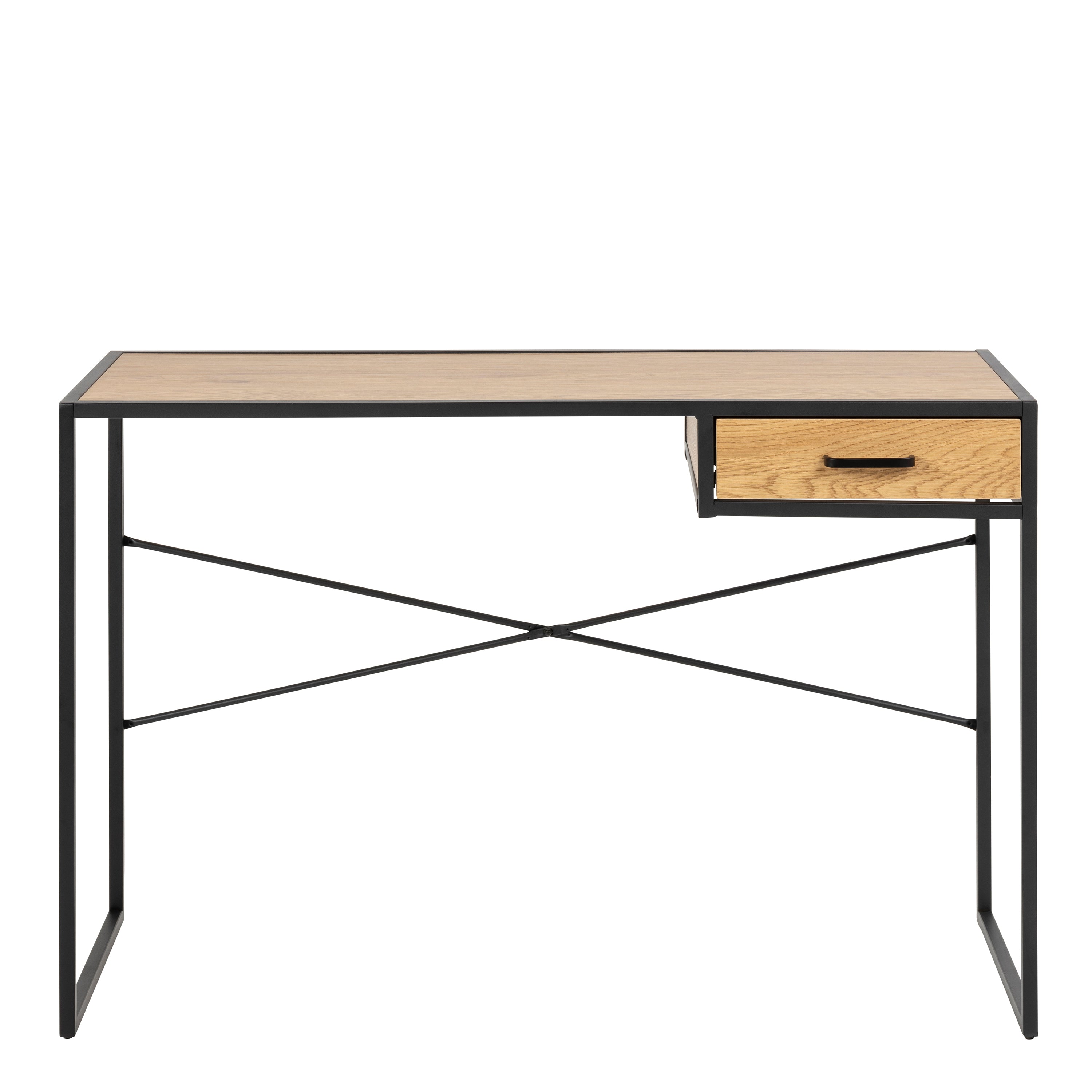 Seaford Office Desk in Wild Oak & Black