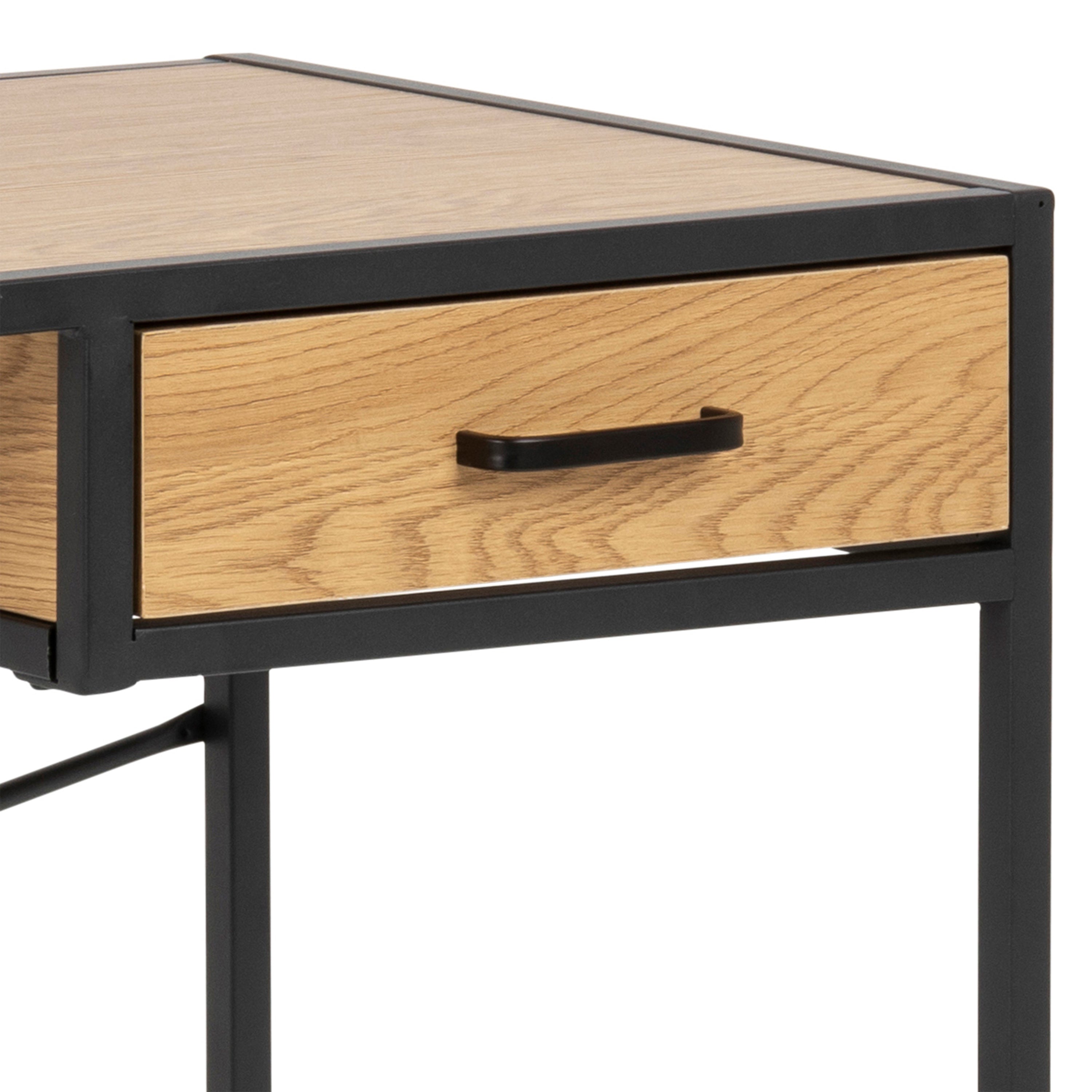 Seaford Office Desk in Wild Oak & Black