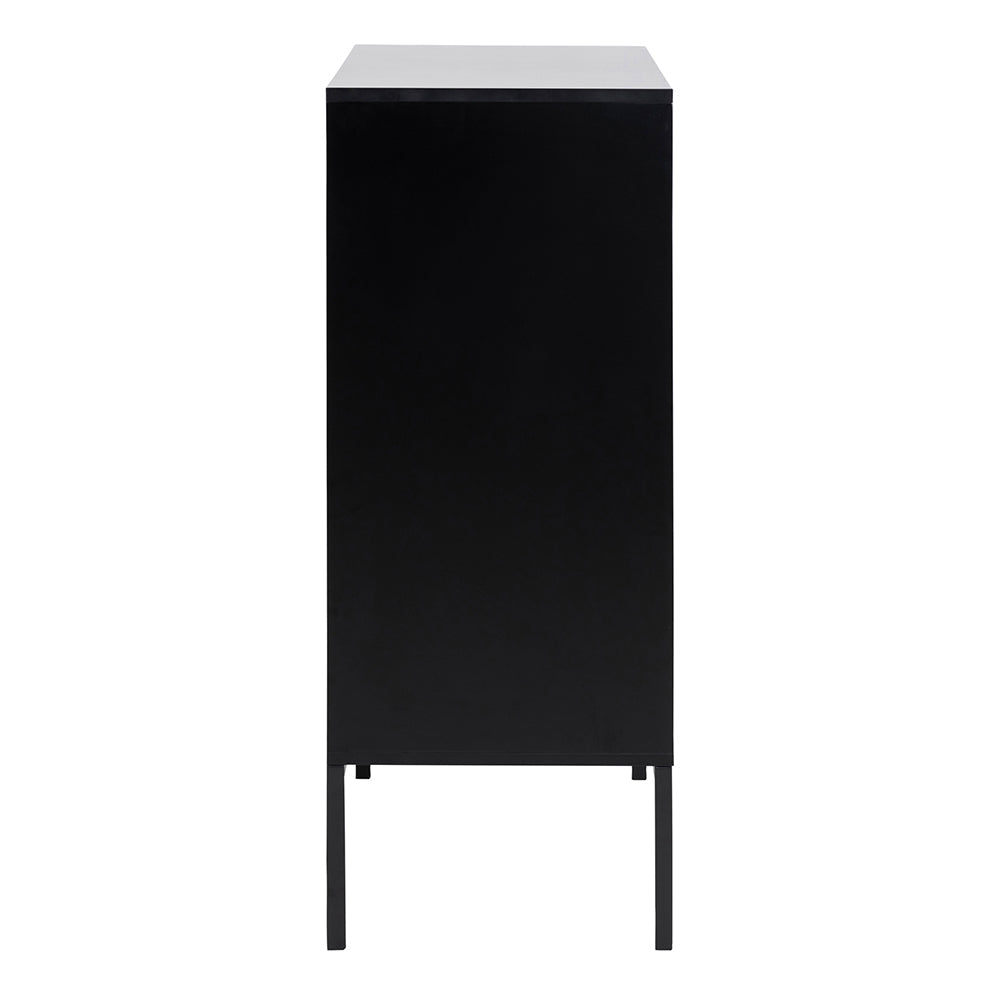 Seaford 3 Door 2 Drawer Sideboard in Black & Oak – FTG, view 3