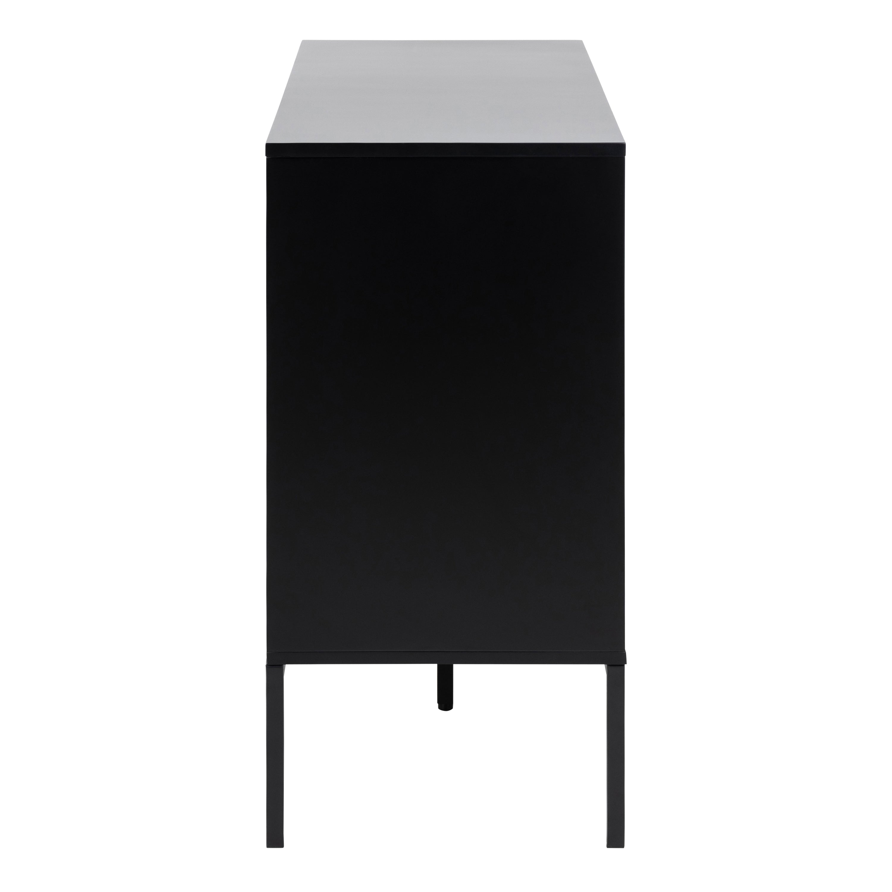 Seaford 1 Door 3 Drawer Small Sideboard in Black & Oak – FTG, view 3