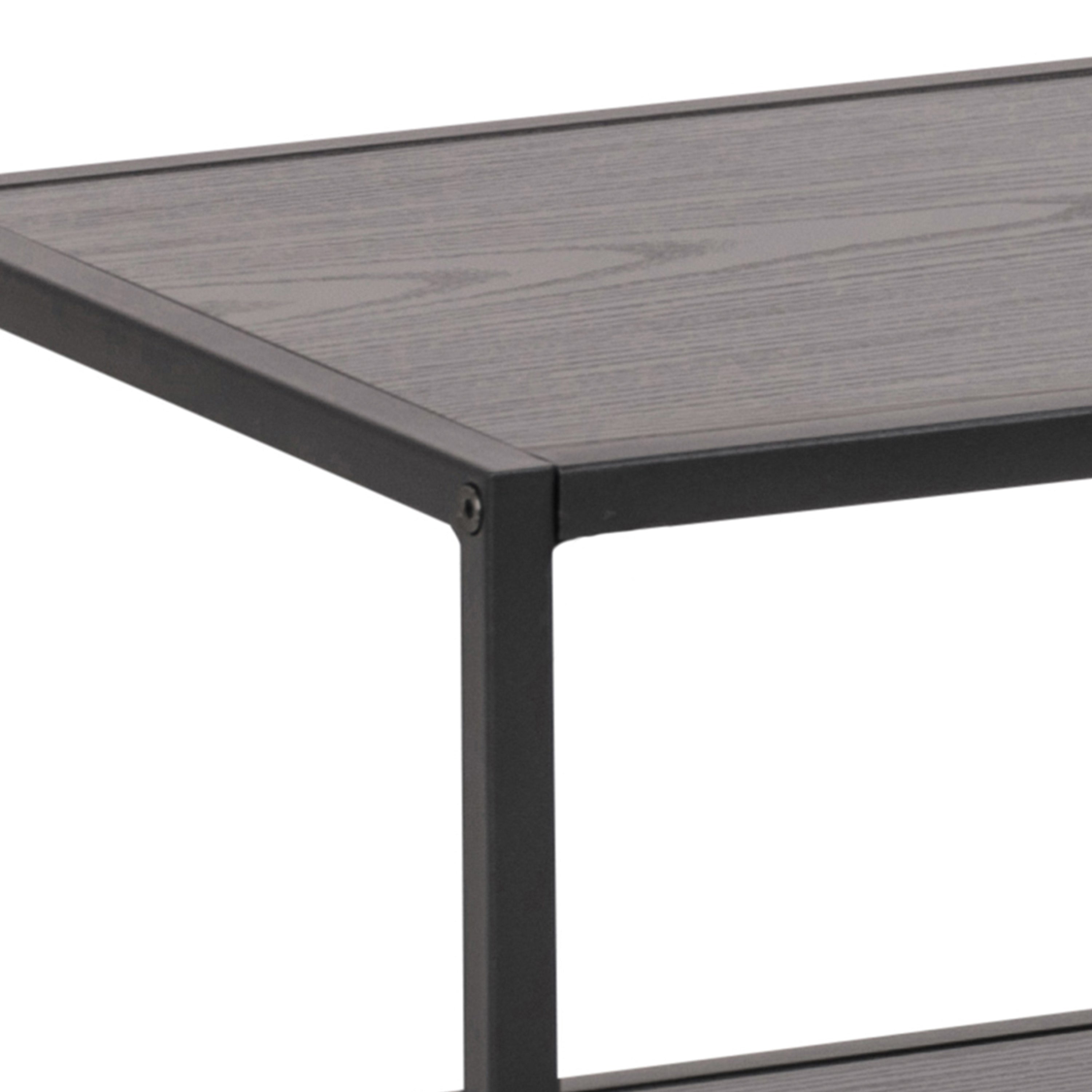 Seaford Black Metal Open TV Unit with 3 Black Shelves – FTG, view 6