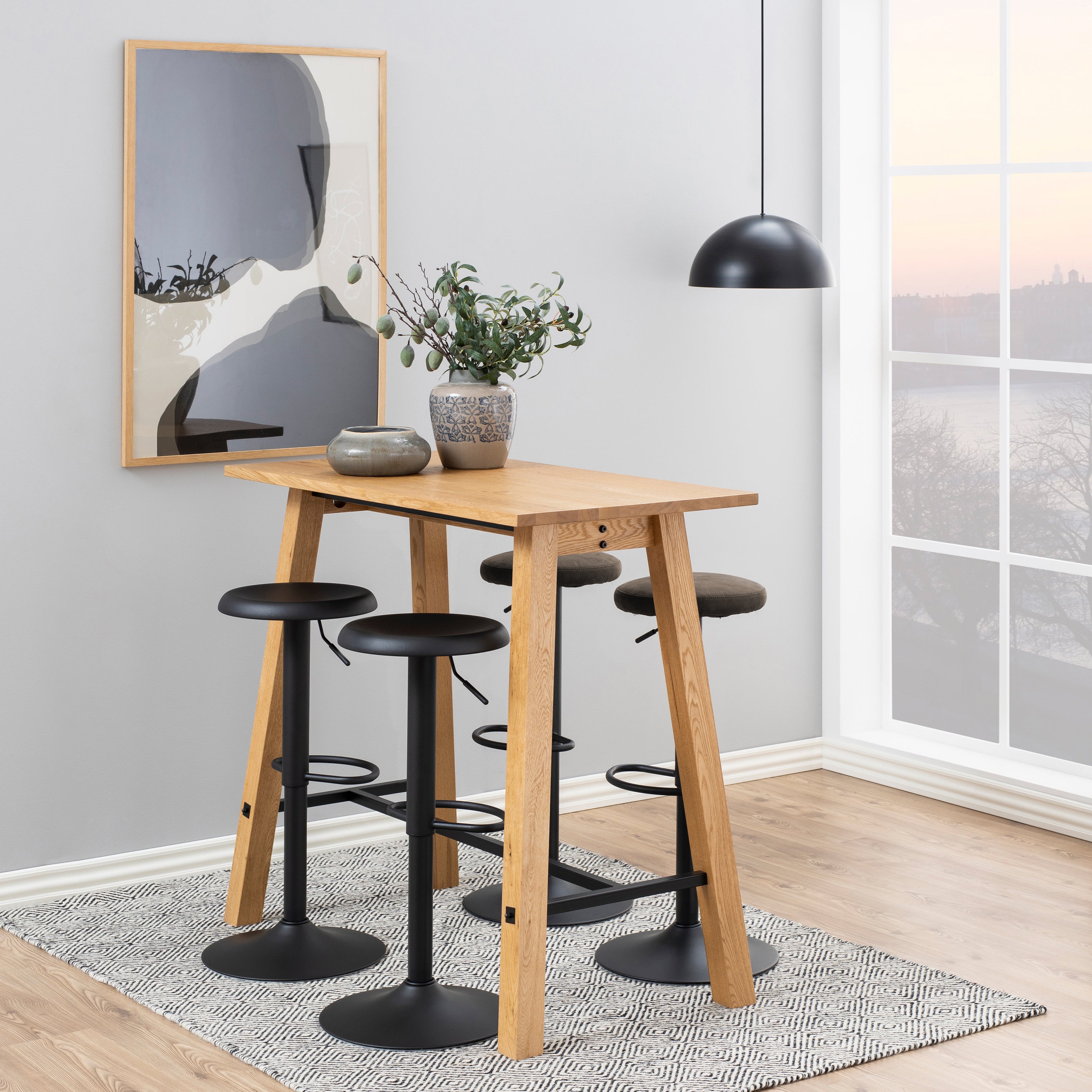 Finch Black Bar Stool without Back Set of 2 – FTG, view 4