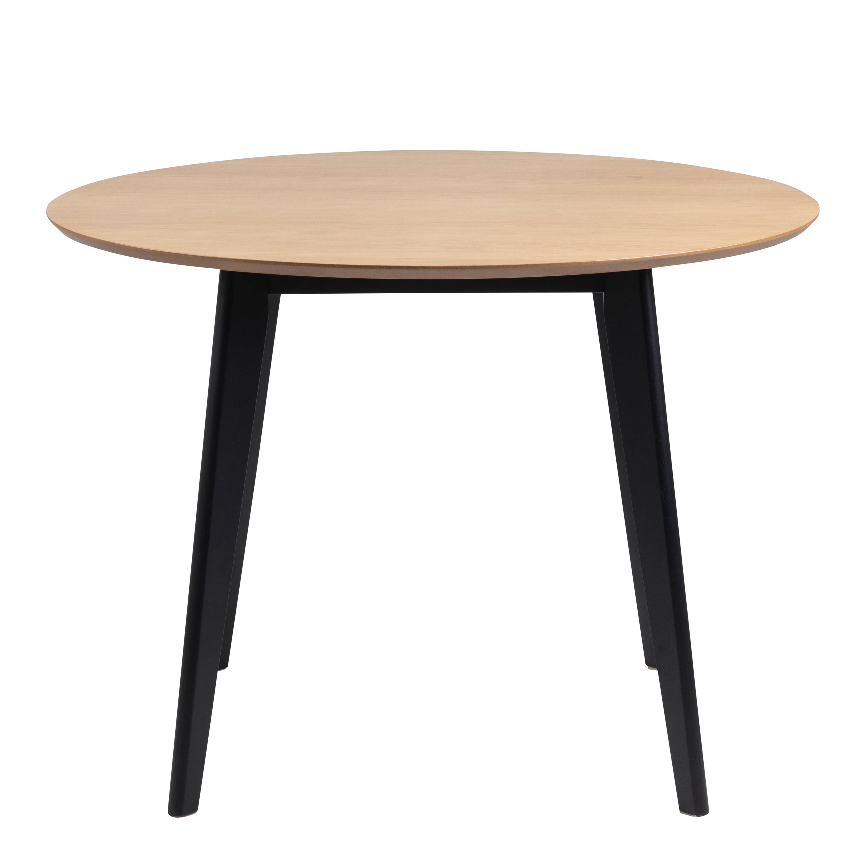 Roxby Round Dining Table in Oak & Black Included 4 Roxby Dining Chairs in Black and Oak – FTG, view 3