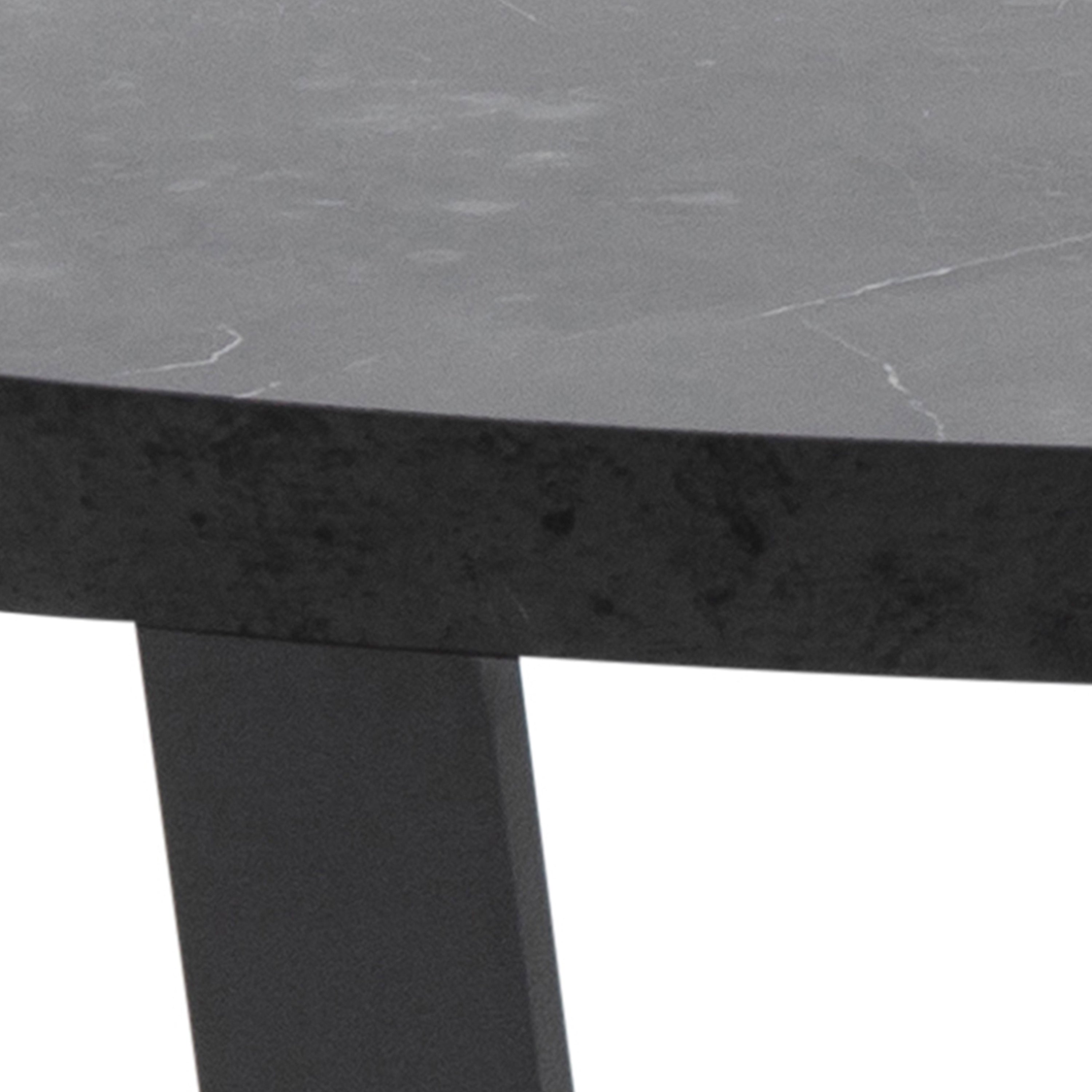 Amble Round Coffee Table with Black Marble Melamine Top & Black Legs – FTG, view 6