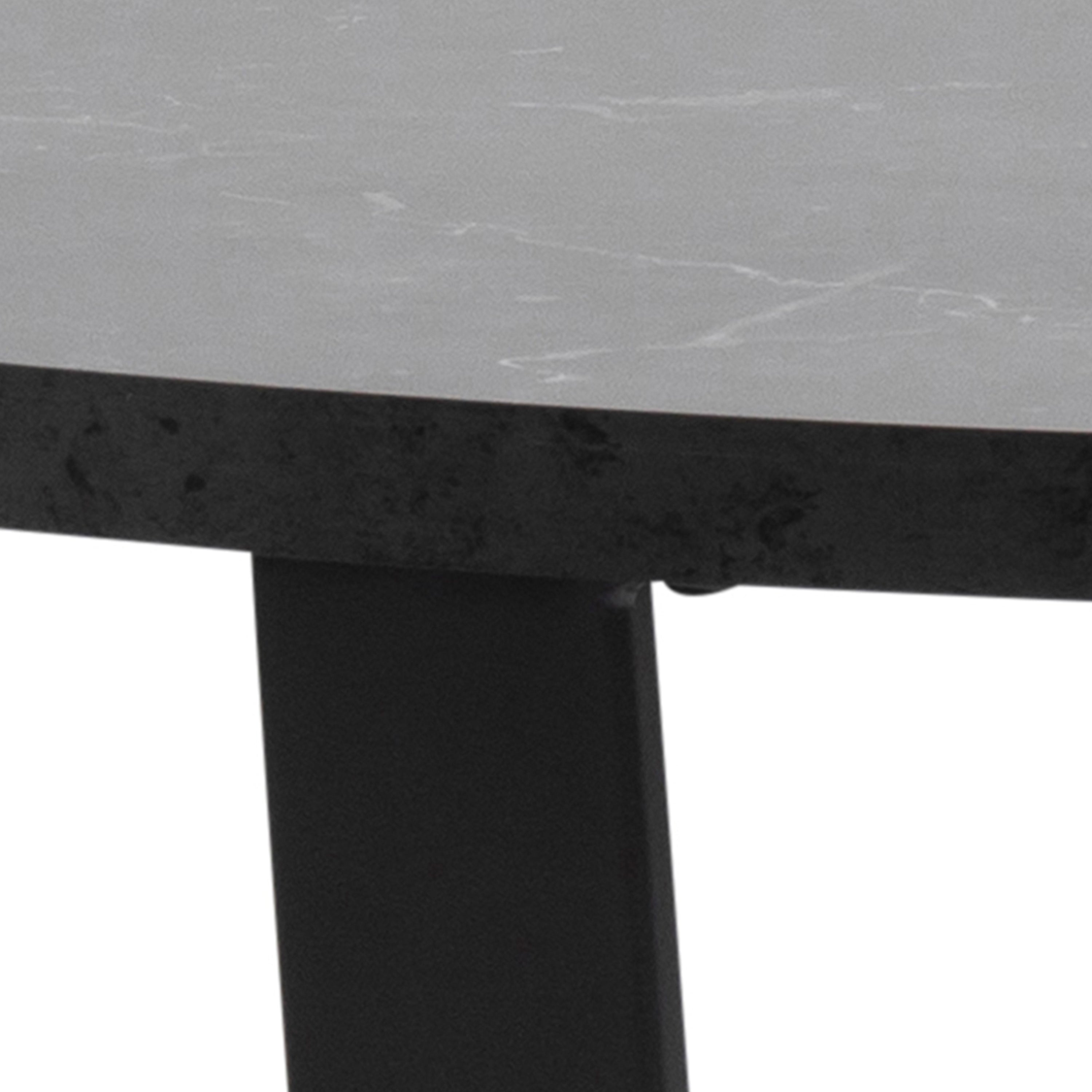 Amble Round Dining Table with Black Marble Melamine Top & Black Legs – FTG, view 9