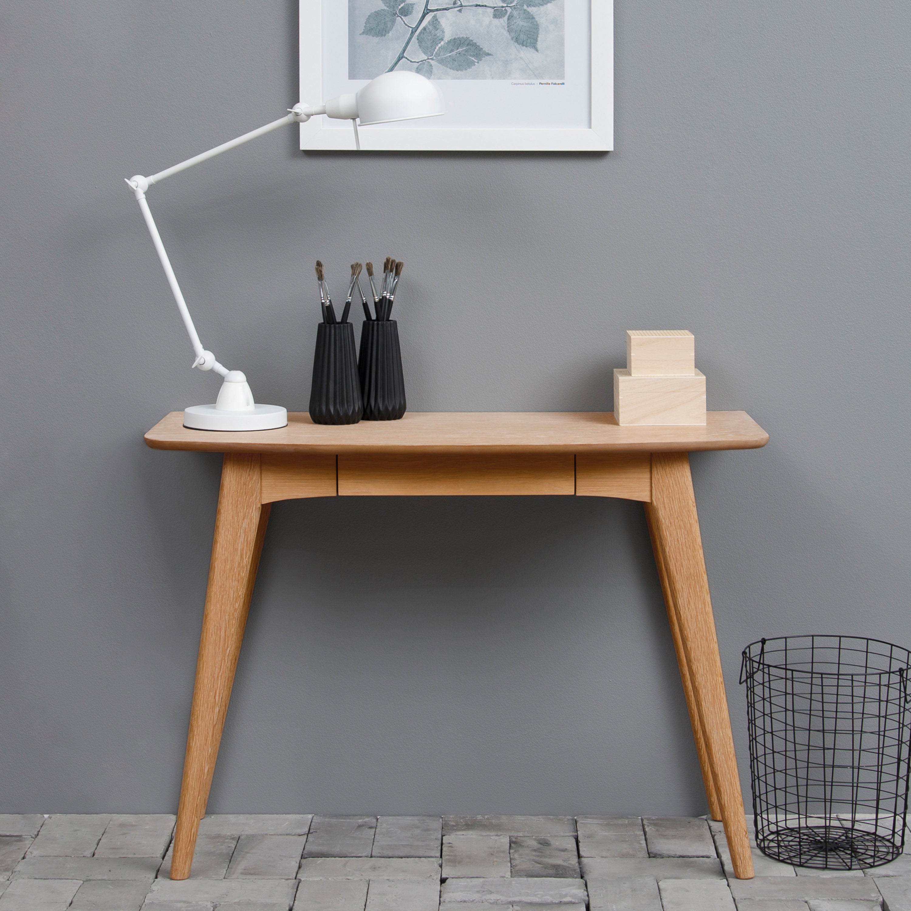 Woodstock Office Desk in Oak – FTG, view 5