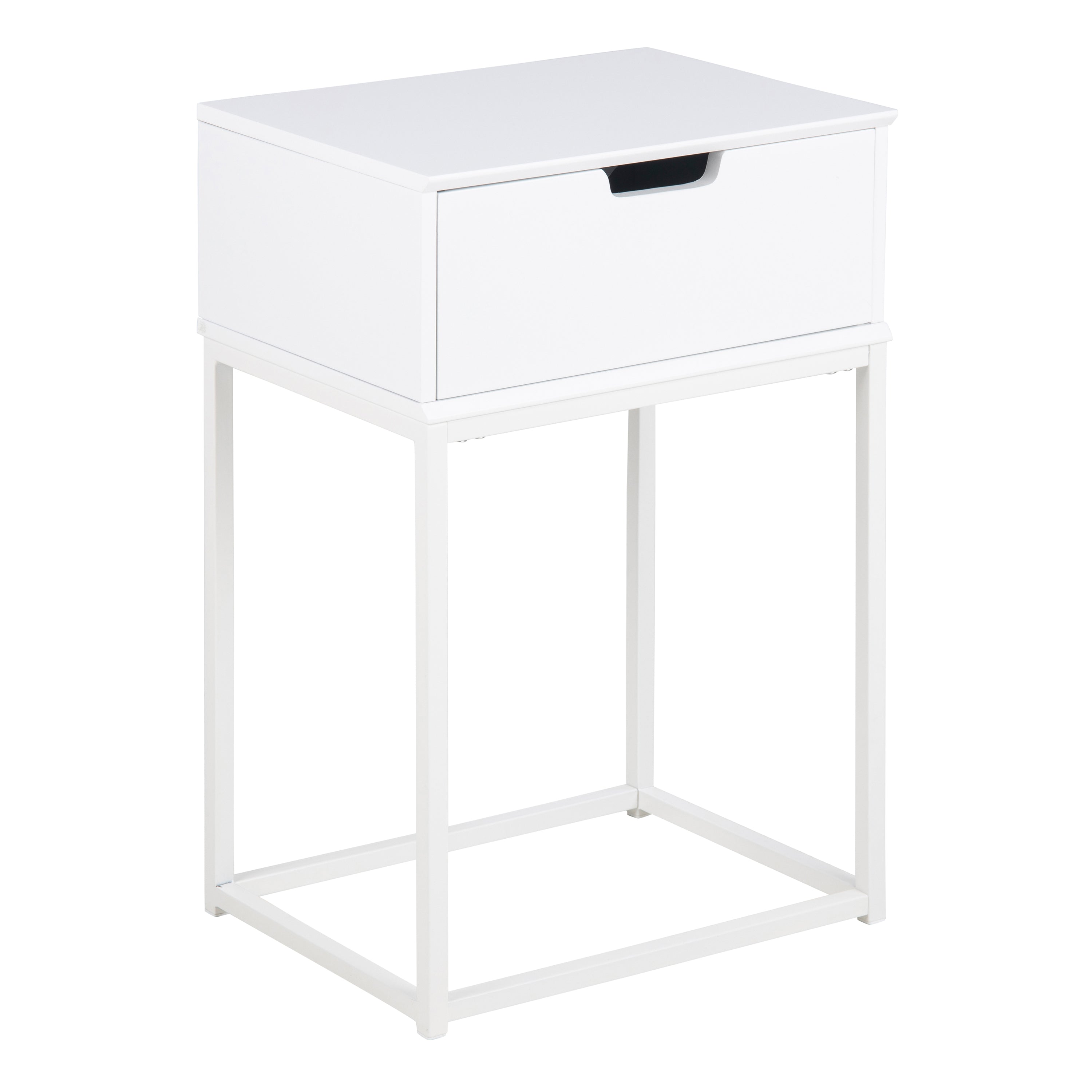 Mitra 1 Drawer Bedside Table in White – FTG