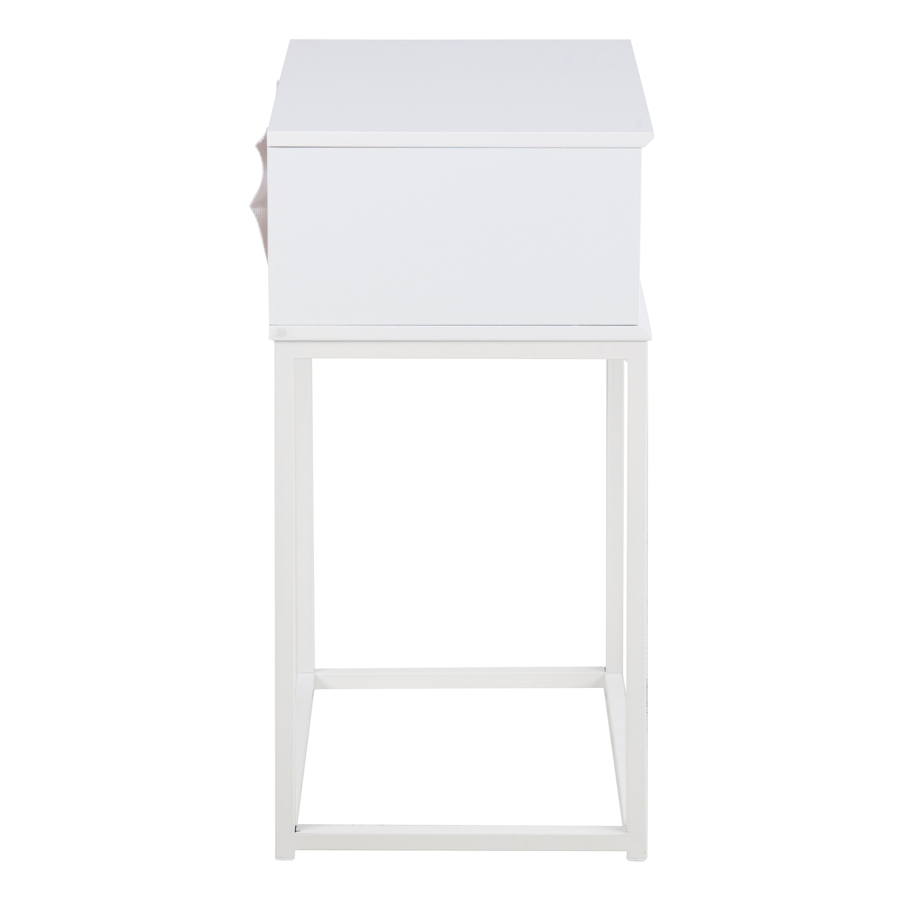 Mitra 1 Drawer Bedside Table in White – FTG, view 3