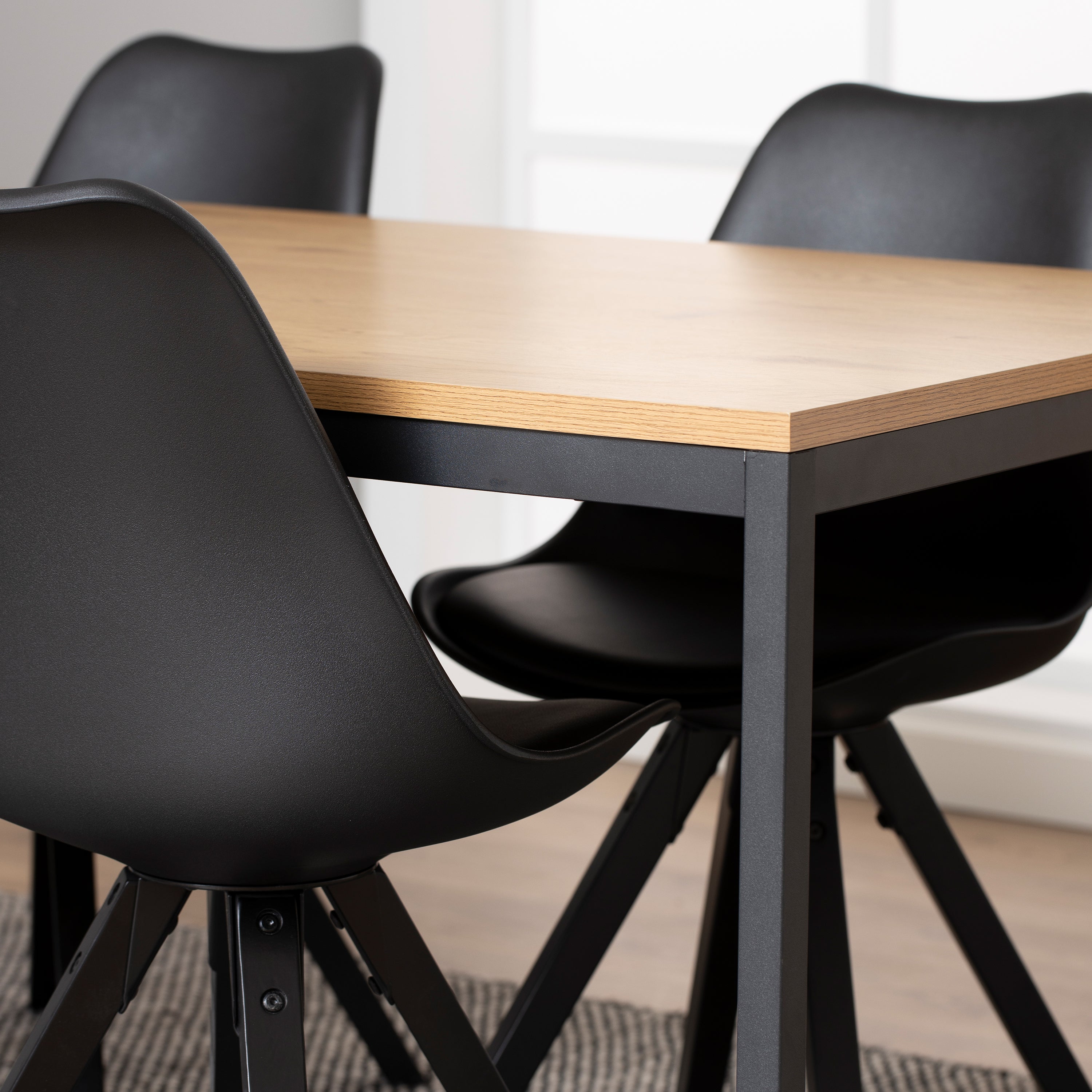 Seaford Dining Table in Black & Oak – FTG, view 6