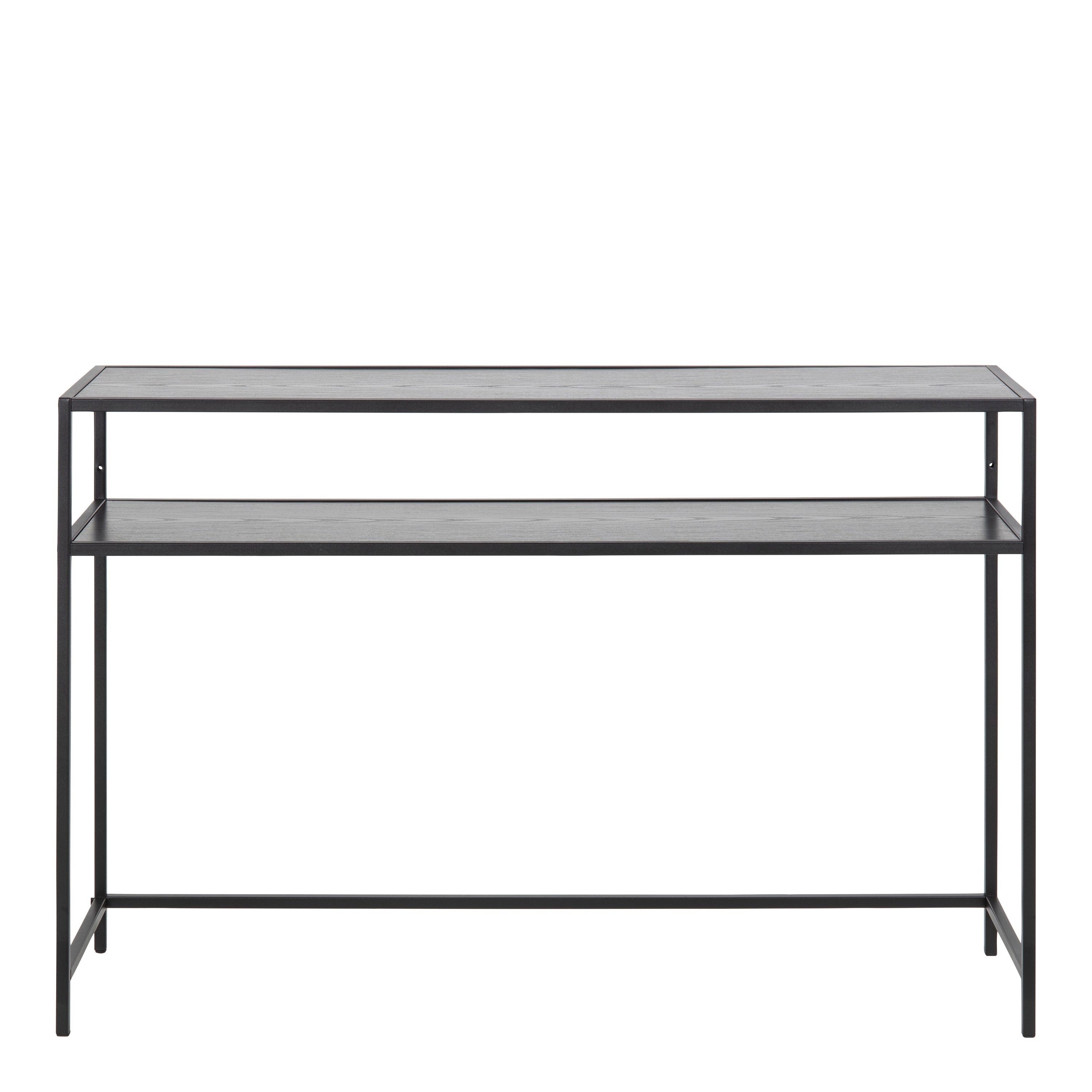 Seaford Black Metal Console Table with Black Top – FTG, view 2
