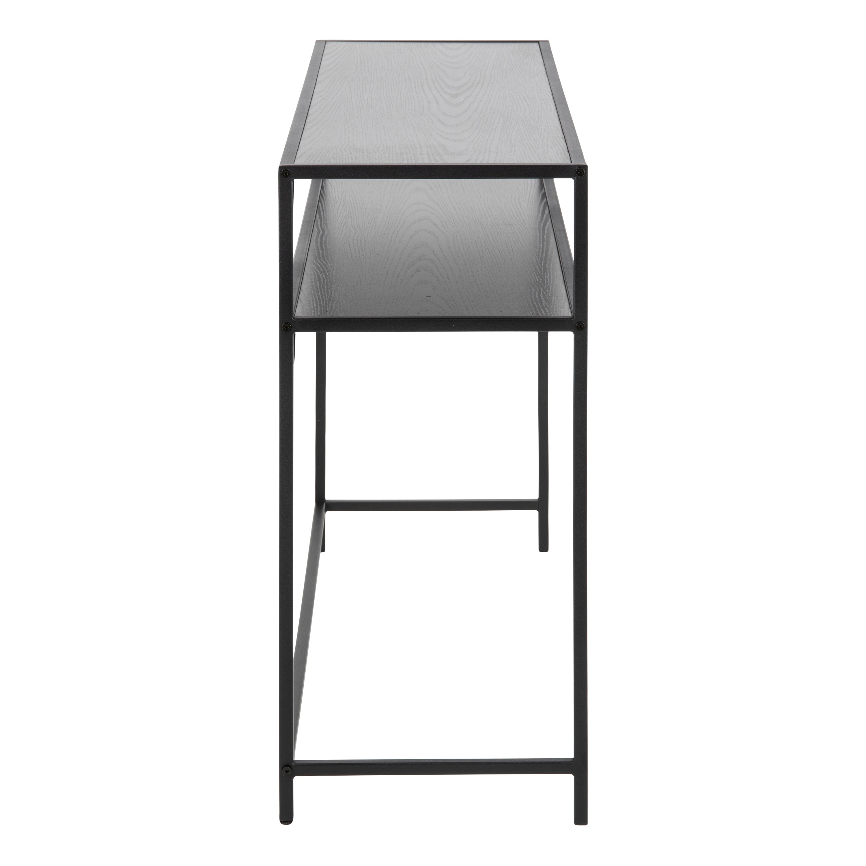 Seaford Black Metal Console Table with Black Top – FTG, view 3